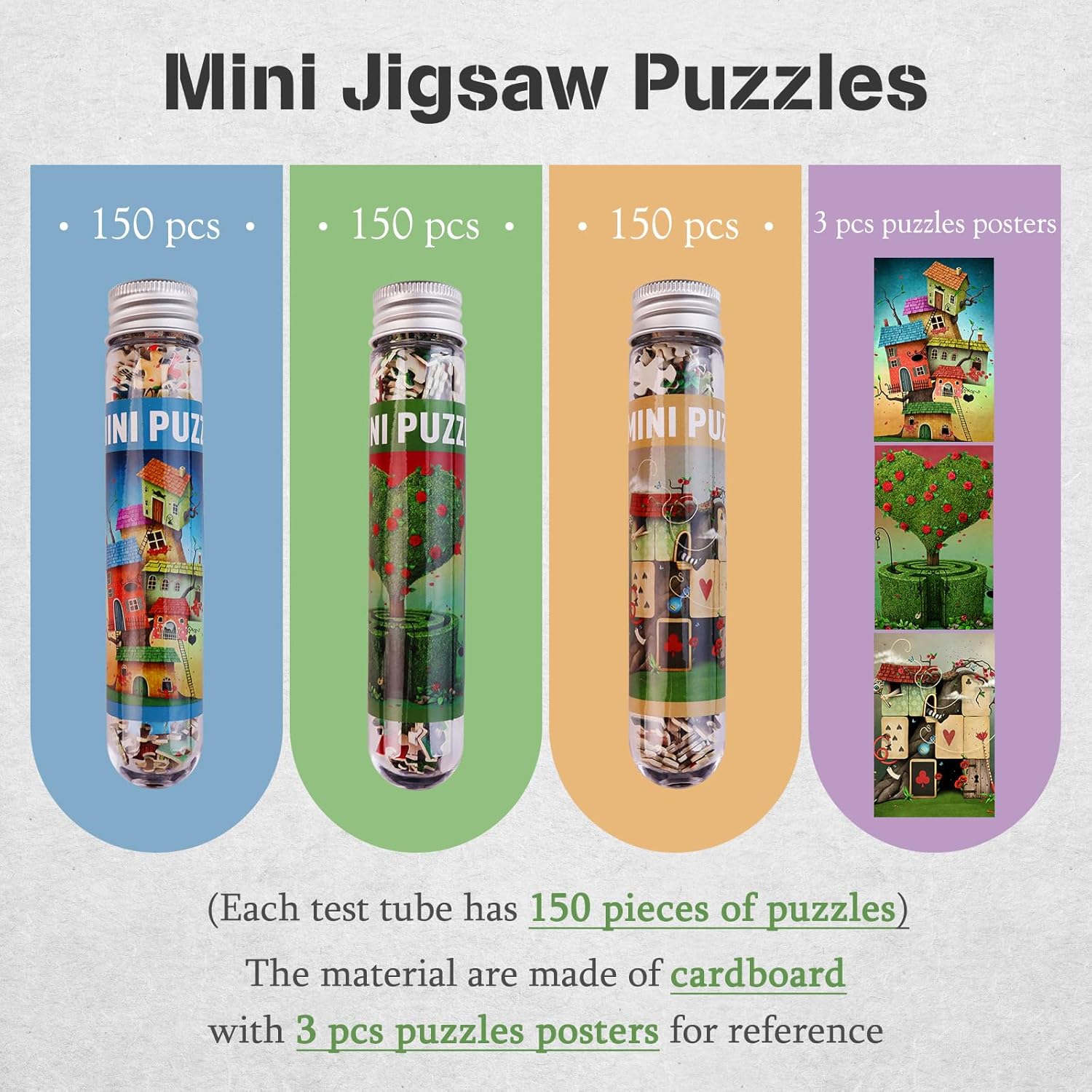 Small Jigsaw Puzzles for Adults Challenging Puzzle Small Puzzles Mini Jigsaw Puzzles for Teens 150 Pieces Micro Tiny Puzzle Tree Heart Maze Landscape Scenery Travel Puzzles 6 x 4 inch 3 Packs