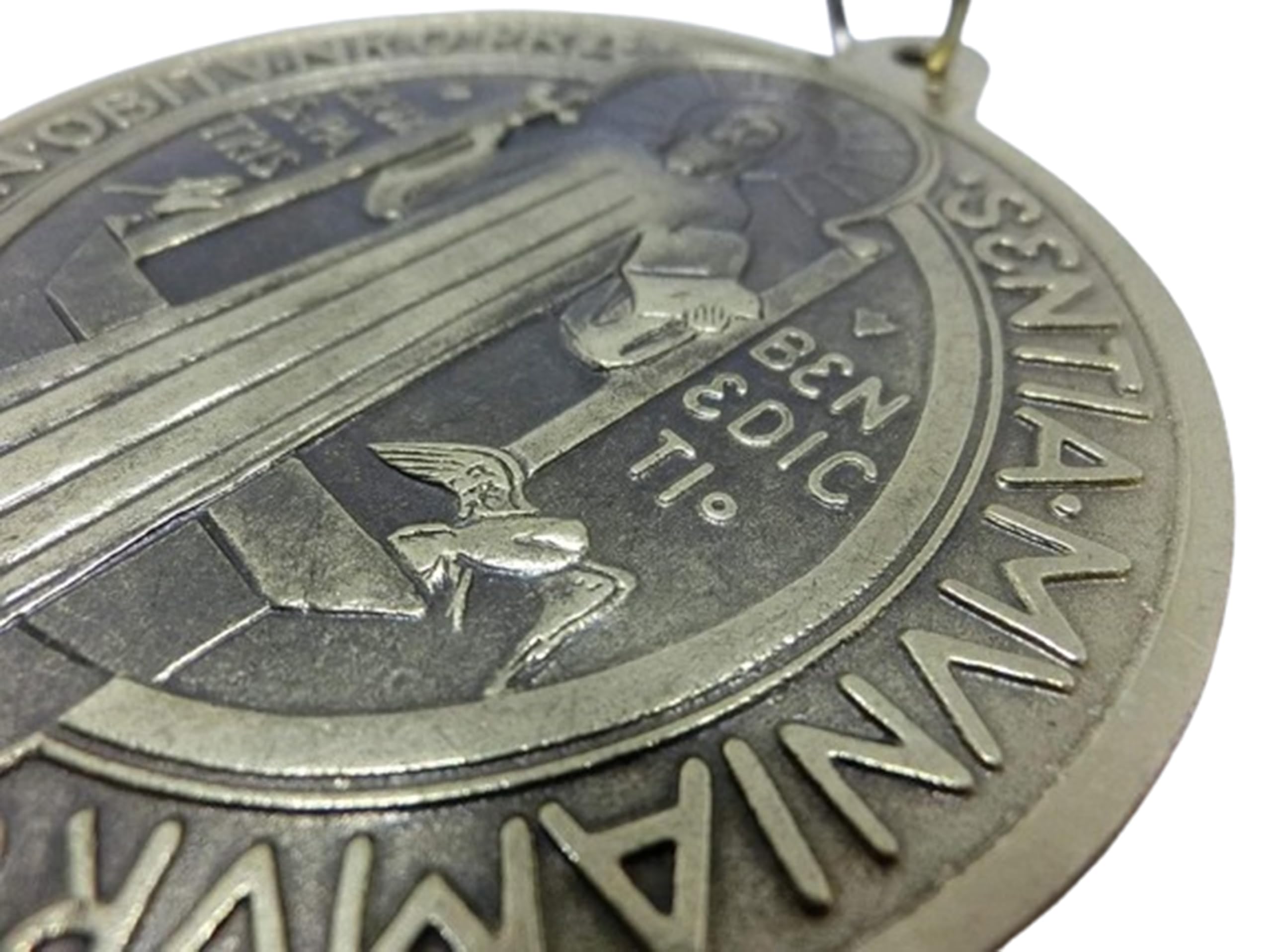 GTBITALY Medalla de cruz de San Benito de latón envejecido, tamaño 10 cm, para exorcistas, exorcistas, exorcismos, sacerdotes, iglesias, 60.400.40