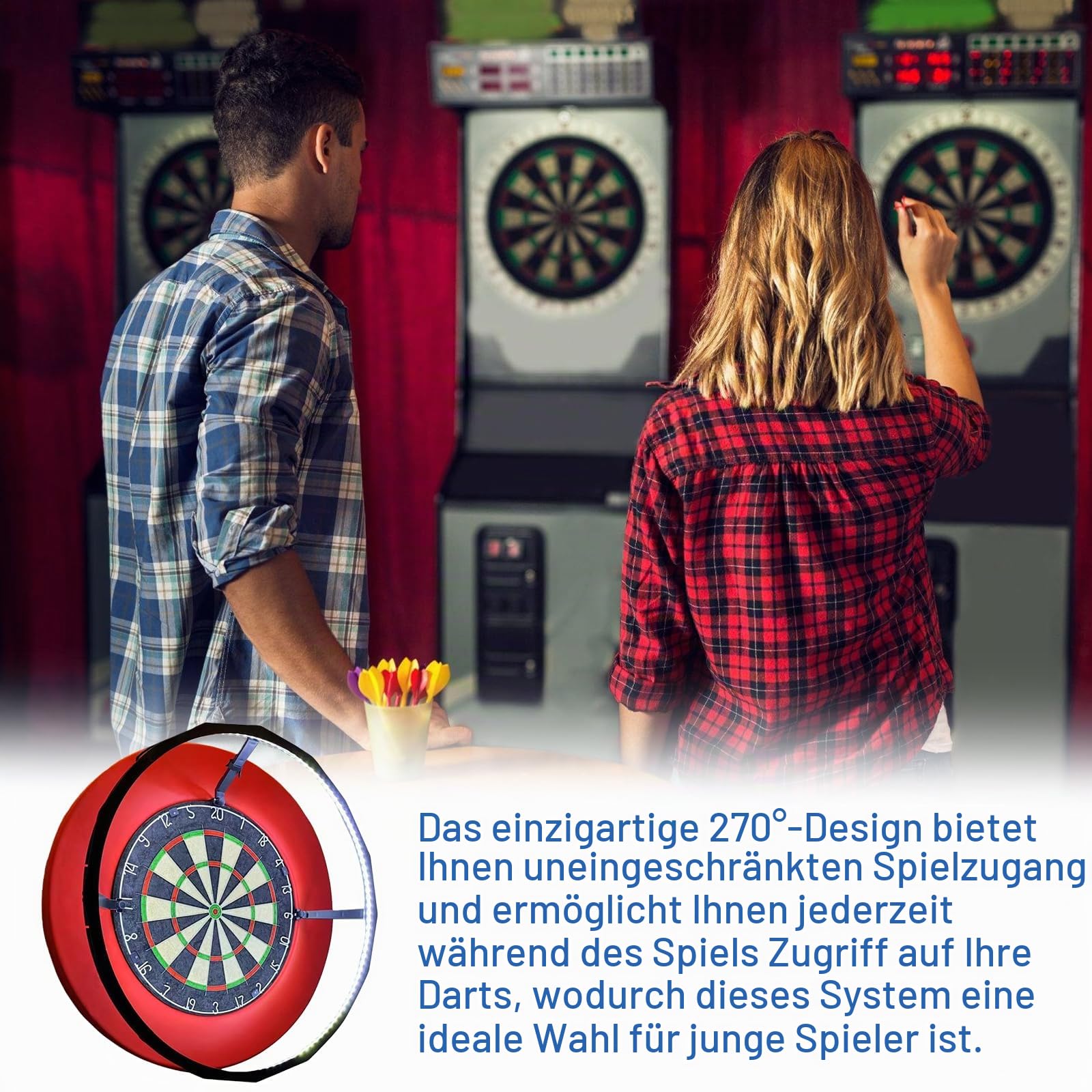 Dartboard Lighting System, Dart Beleuchtung, LED Dartscheibe Surround Ring Light, Dartboard Beleuchtung, Professionell Dartscheiben LED Beleuchtungssystem für Dartscheiben Turniere und Training