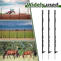 Vista 4 de Paquete de 50 postes eléctricos para cerca, postes de plástico de 40 pulgadas, postes de valla resistentes para patio de jardín, valla de alambre