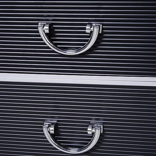 Miniatura 9 de Estuche de maquillaje y cosméticos Soozier 4 niveles portátil para llevar a donde quieras con bandejas extensibles Rosado