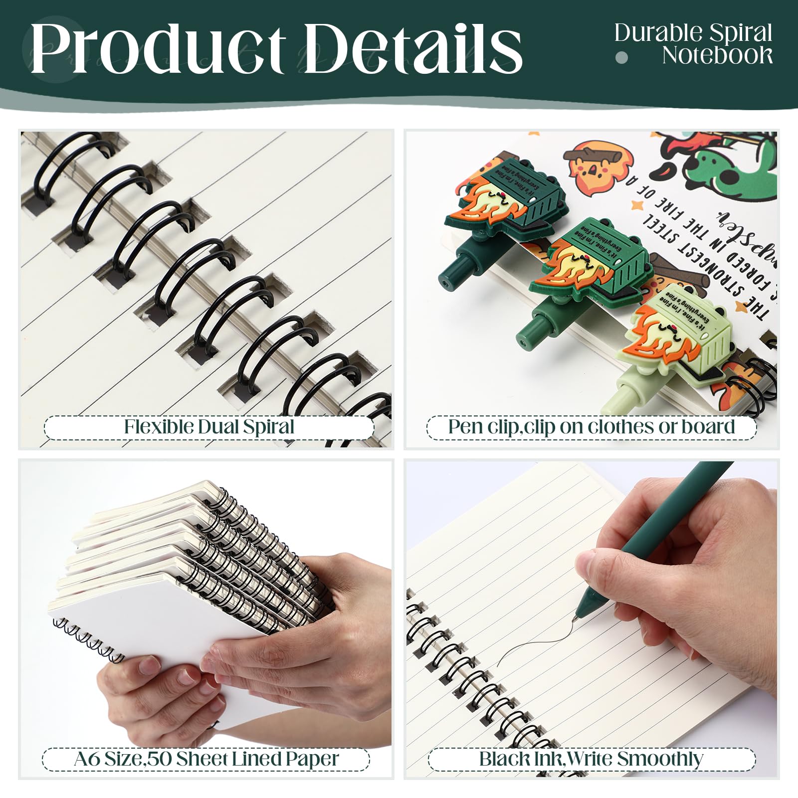 Resurhang 60 cuadernos A6 de regalo de fuego para empleados, con diseño de animales de fuego, con bolígrafo, divertidos regalos de agradecimiento para compañeros de trabajo, empleados, profesores