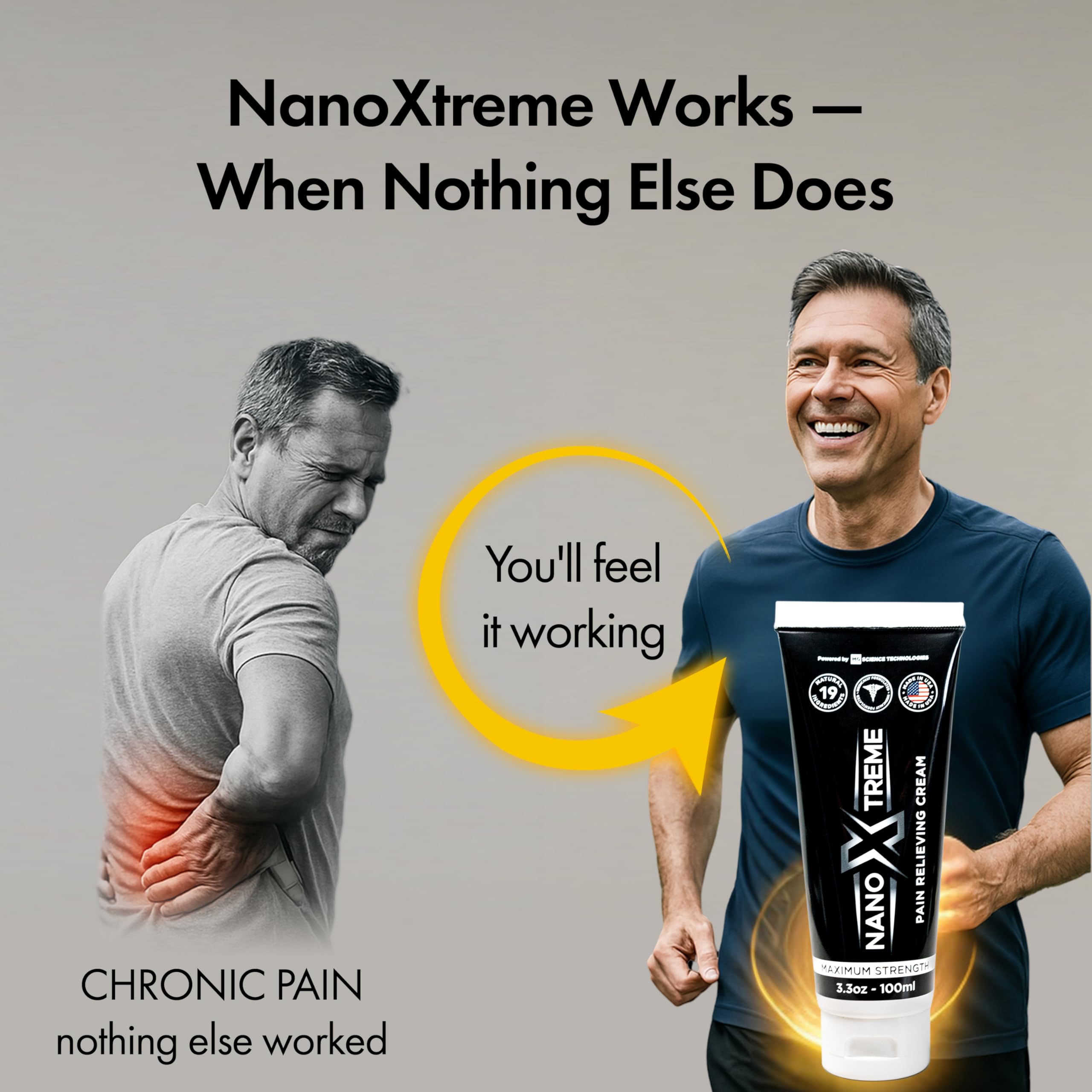 NANOXTREME Pain Relief Cream, 3.3oz Tube — Amazon image 2