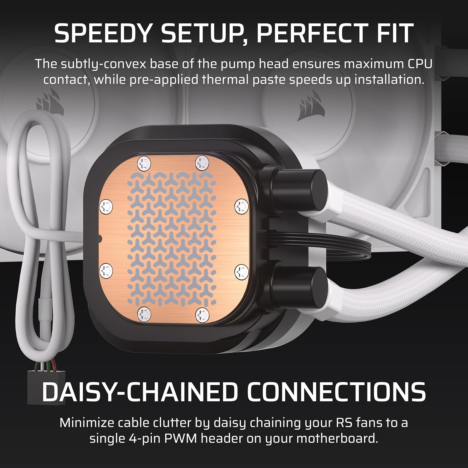 CORSAIR Nautilus 240 RS LCD Liquid CPU Cooler – 2.1" IPS LCD Screen, 240mm AIO, Low-Noise, Daisy-Chain, Intel LGA 1851/1700, AMD AM5/AM4 – 2X RS120 Fans Included – White - 4