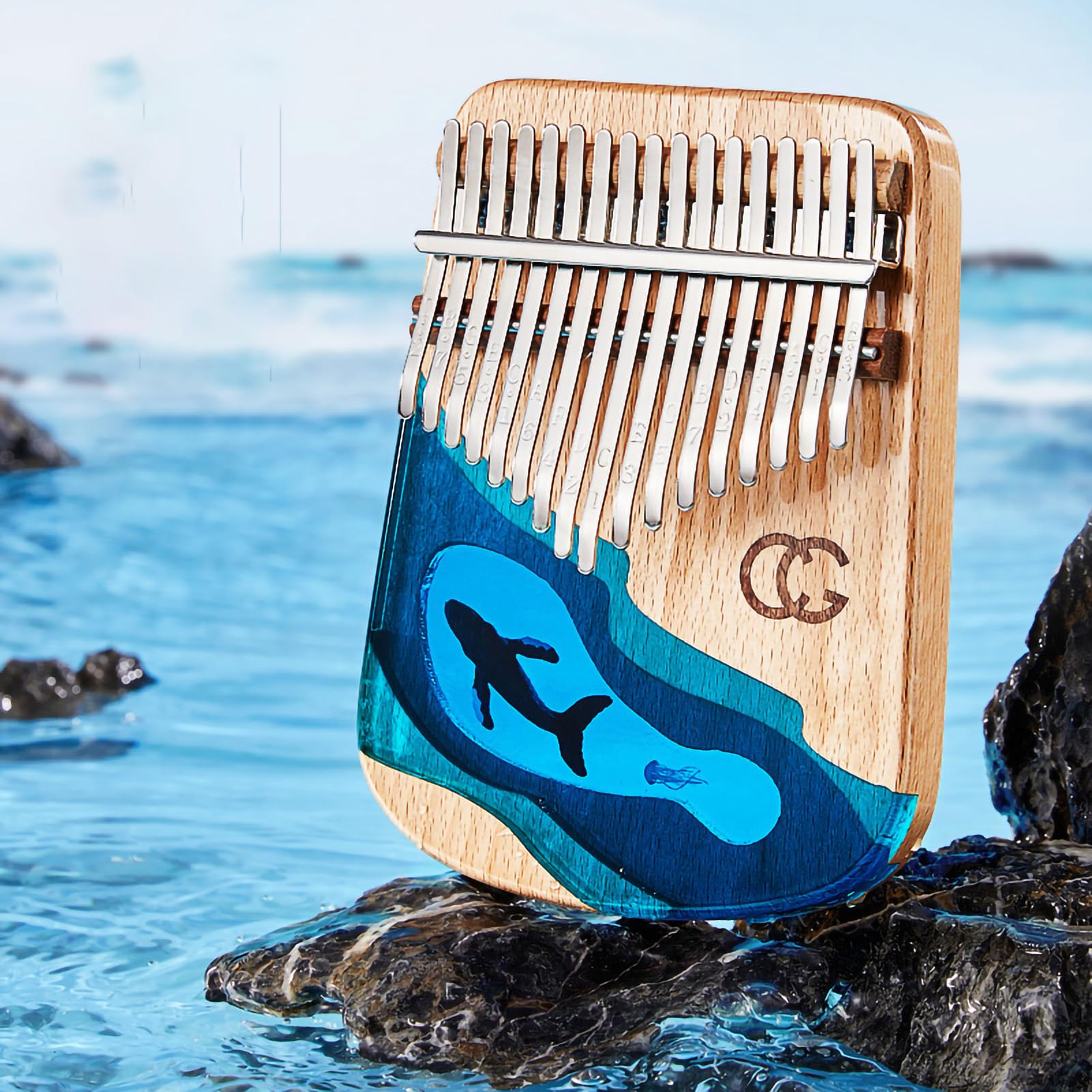 Piano De Pulgar, Piano De Pulgar Portátil, Múltiples Tonos, Mini Kalimba De Resina, Instrumento Musical Arrancado Con Los Dedos Para Niños, Adultos, Regalos Musicales De Navidad(17 ballena tonal)