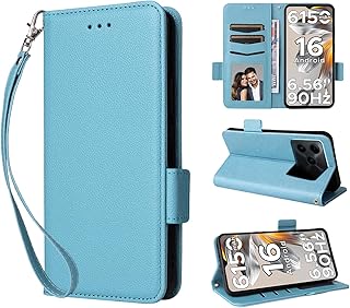 For DOOGEE Note56 / Note56 Pro / Note56 Plus 用 ケース カバー 手帳型 財布型 スマホケース KONXISA 合皮レザーー+TPU素材 革の質感 サイドマグネット開閉式 カード収納 スタンド機能 レンズ保護 落下防止 指紋防止 擦り傷防止 全面保護カバー（ブルー)