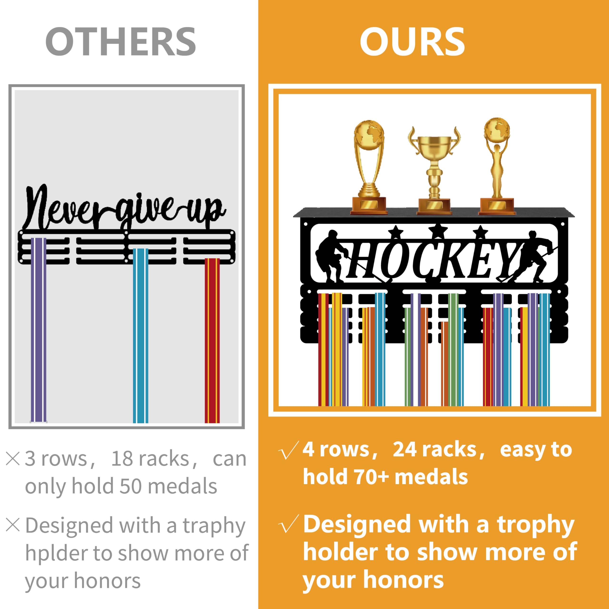 Porta Medaglie Da Parete CREATCABIN Per Equitazione - Scaffale Per Trofei Con Mensola, 40x20x10cm - Foto 10