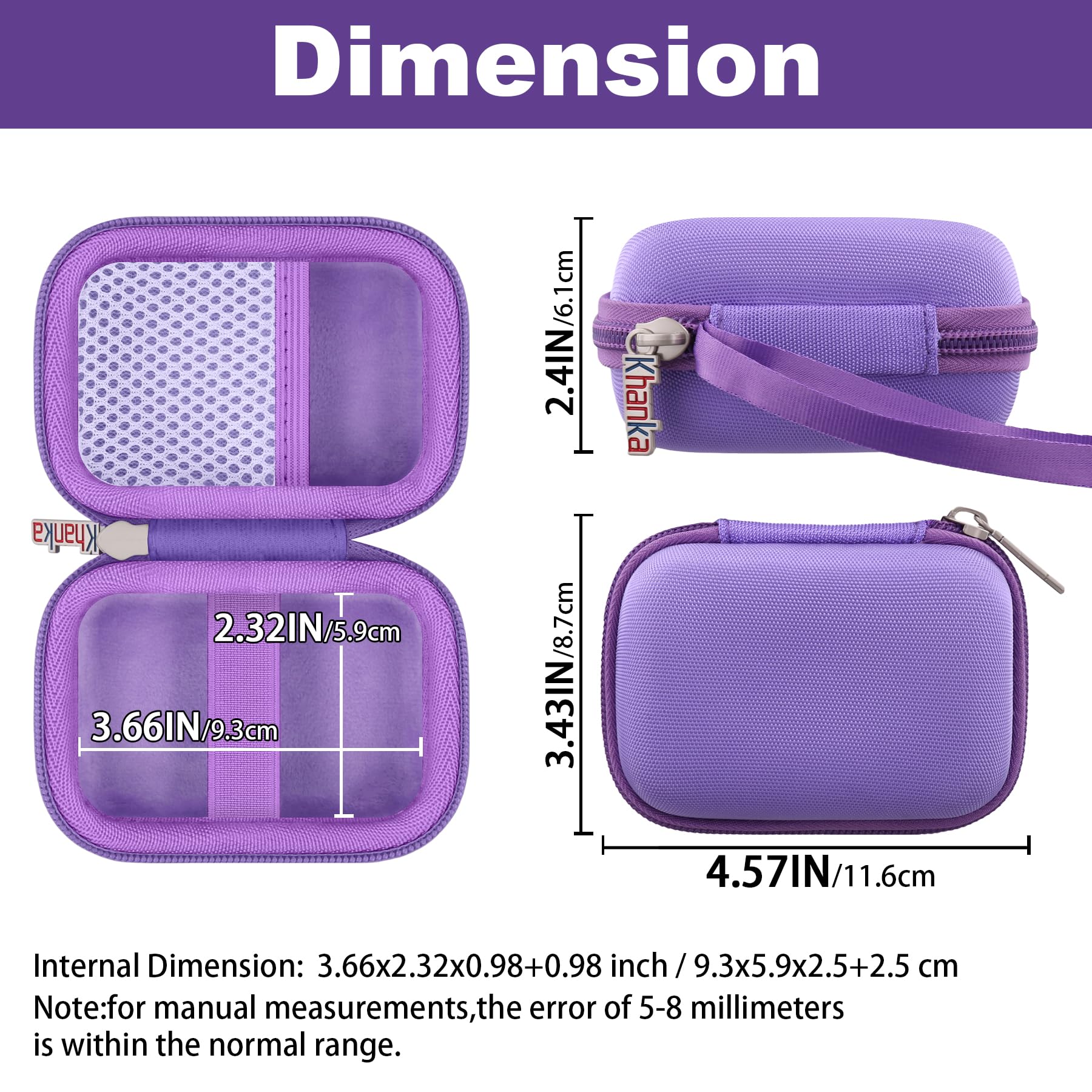 Khanka do Anker Nano Power Bank, 10.000 mAh 45 W (A1638) Twarda obudowa do podróży, etui na przedmioty Anker Nano 45 W Max Kompaktowe, tylko obudowa (Fioletowy)