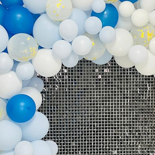 Miniatura 8 de Espejo de fondo de pared brillante de 25 paneles, panel de lentejuelas cuadradas negras, telón de fondo brillante para decoraciones de cumpleaños,