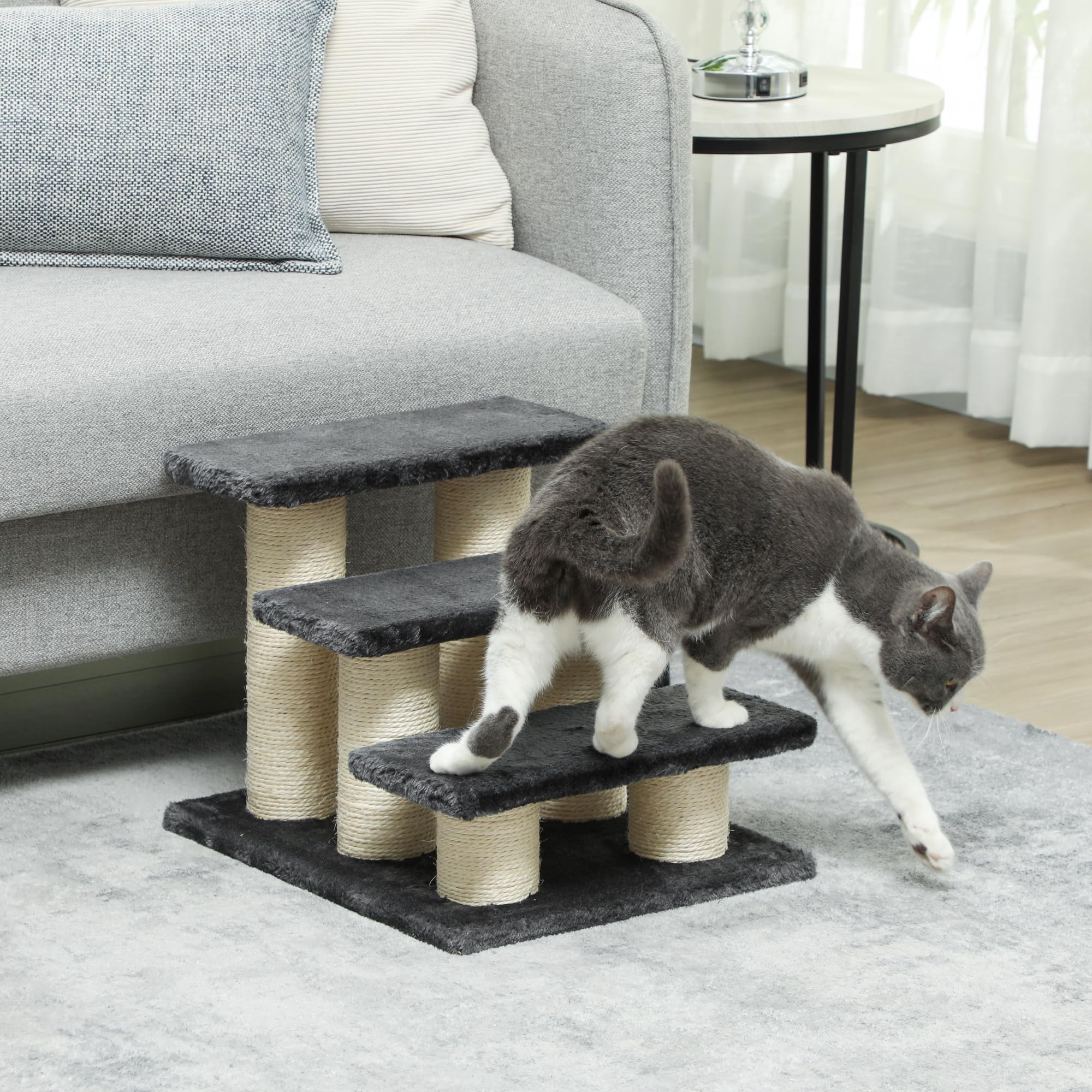 PawHut® Scale per gatto e cane, 3 Livelli, Grigio, Modello 4