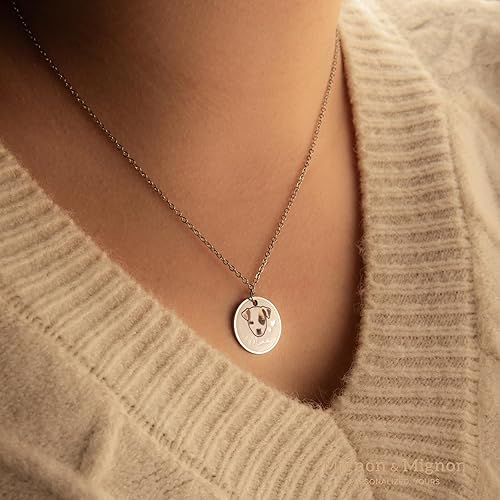 Miniatura 9 de MignonandMignon Personalized Pet Portrait Necklace Handmade Jewelry Mother's Day Gift for Women Dog Color Portrait - U-LCN-AP-SL