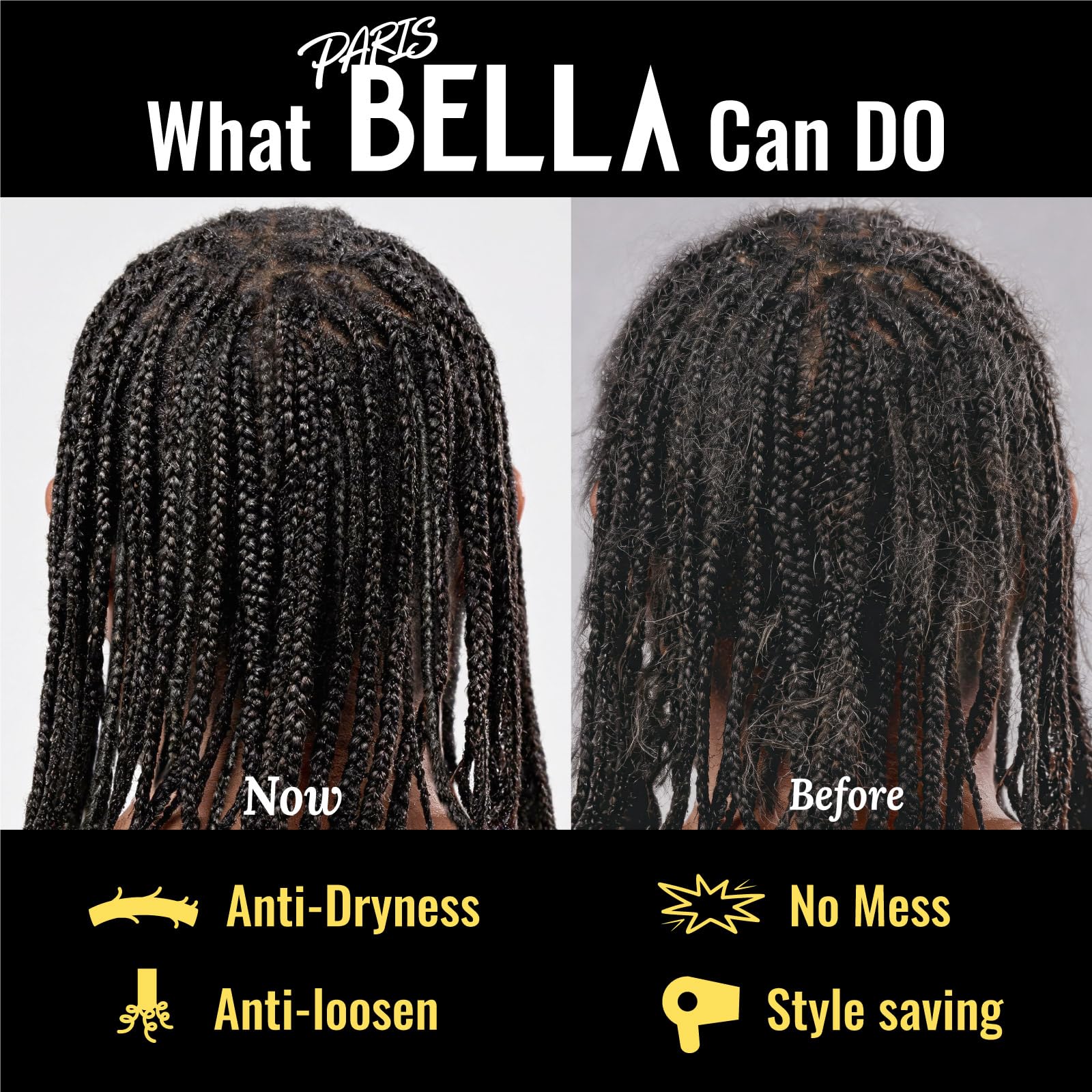 Gorro de dormir con forro de satén para cabello rizado y trenzas, abrigo de pelo para toda la noche con correa ajustable para mujeres y hombres, negro y gris, paquete de 2