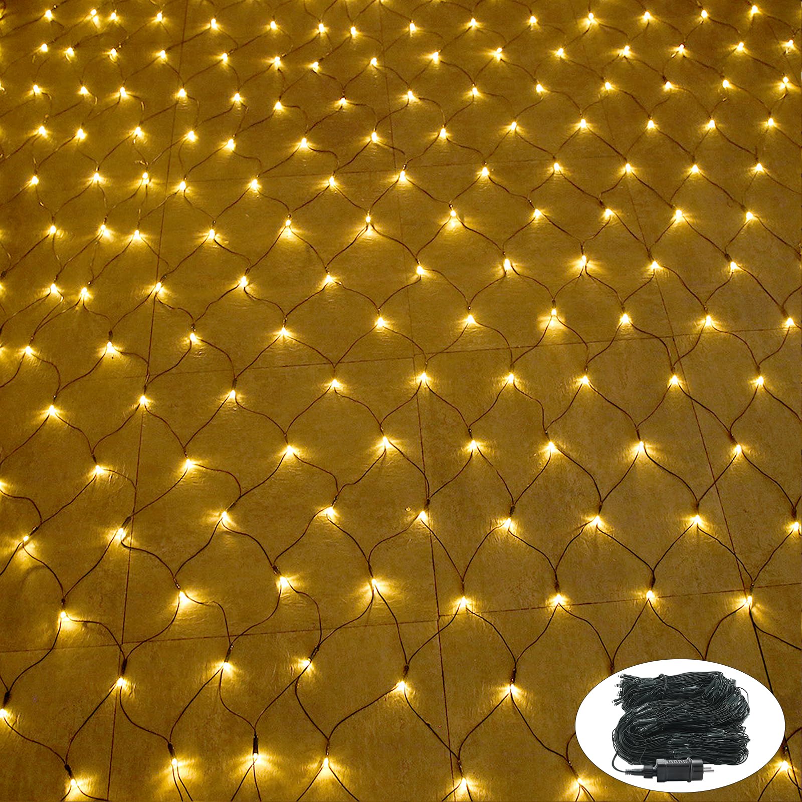 NAIZY Filet Lumineux LED 6M x 4M 480LEDs Guirlande Lumineuses Filet 8 Modes d'Eclairage Mesh Fairy Light Déco de Noel Fête Jardin - Blanc Chaud