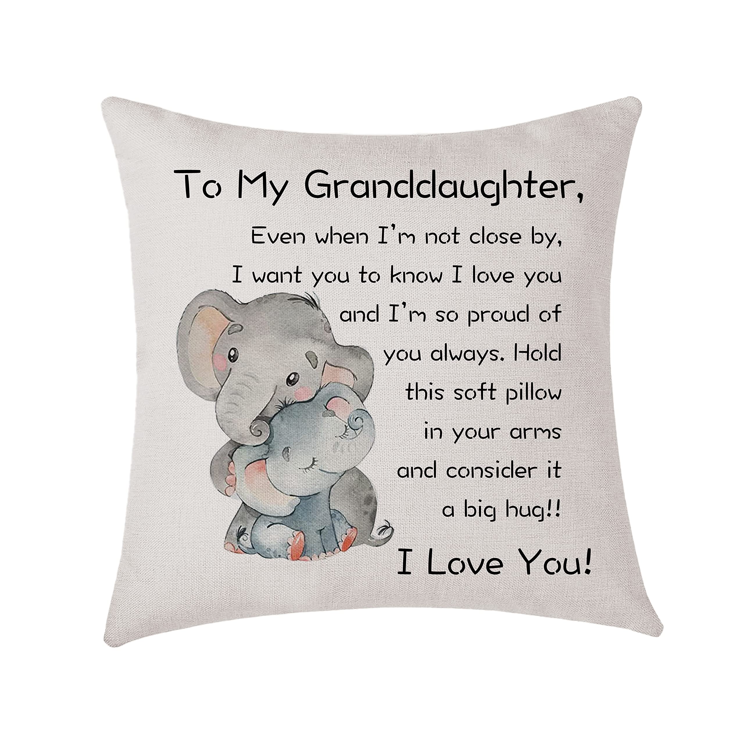 Amzkwy Granddaughter Grandpa Grandma Cushion Cover Throw Pillow Cover Gift To Birthday