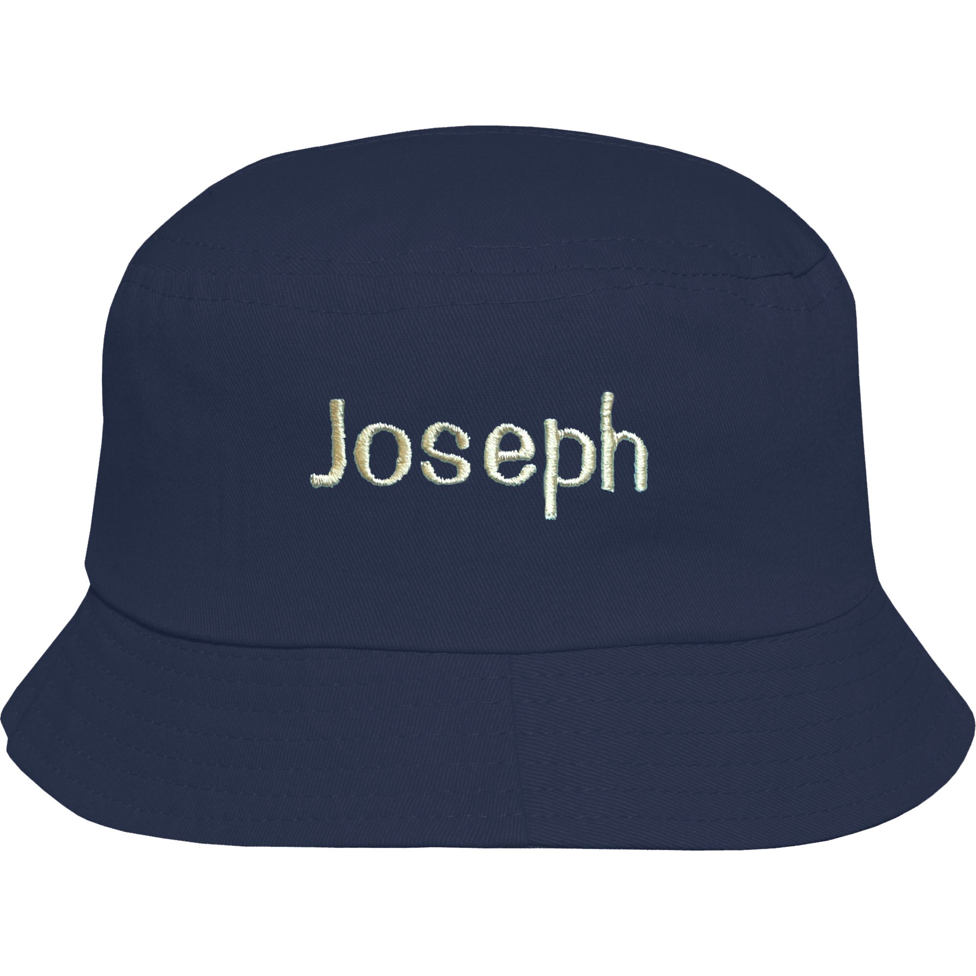 Personalised Toddler's Crushable Wide Brim Summer Sun Beach Bucket Hat (6-12 Months, Navy)