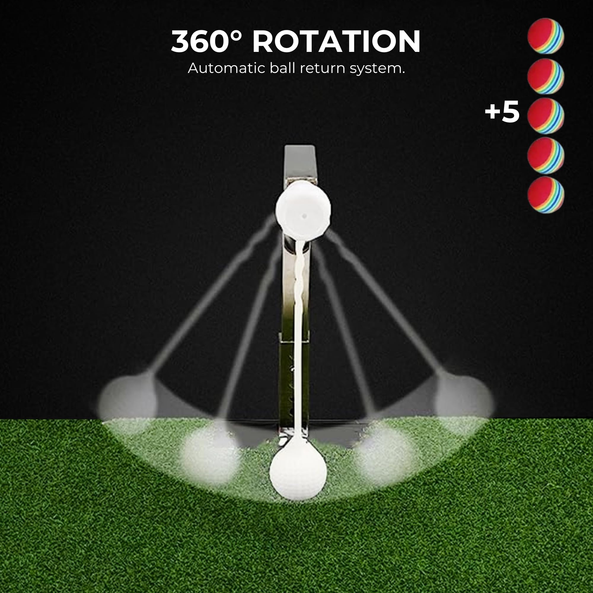 MAGIC SELECT Alfombrilla de golf de césped sintético para entrenar el swing. Alfombra golf para entrenamiento con 2 alturas y diseño con ventosa estable. Esterilla de práctica de golf con bola de rotación 360. Para interior y exterior.