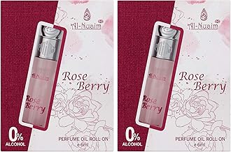 Al-Nuaim Attar Roll On for Men & Women - 6ml (Pack of 2-6ml Each, Rose Berry)