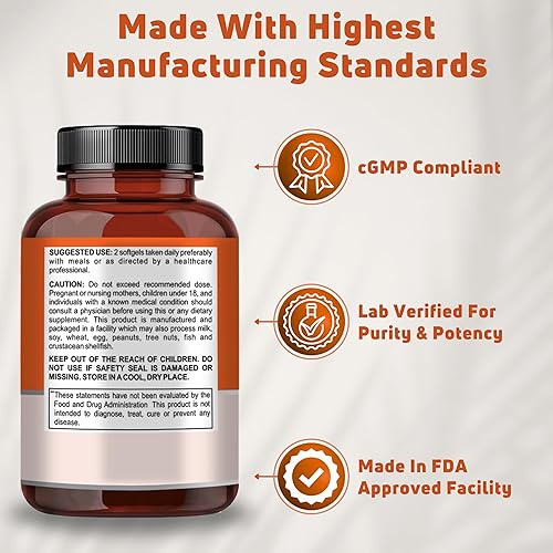 Miniatura 5 de Aceite de pescado Omega 3 de 2000 mg. Suplementos de aceite de pescado Omega 3 para apoyar la salud cardíaca, las funciones cerebrales y el sistema