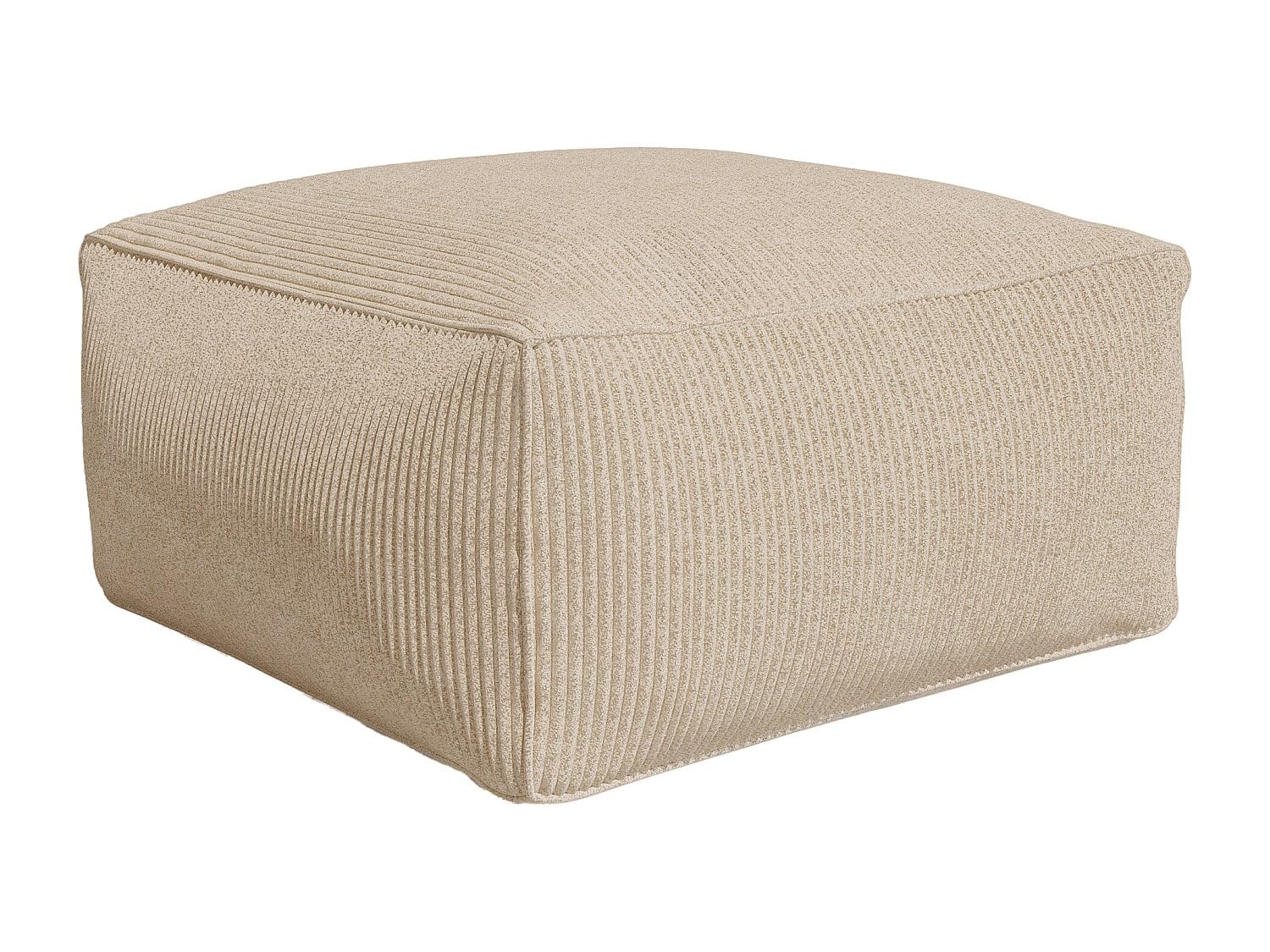 Vente-unique - Pouf en Velours côtelé Beige NOUMARA