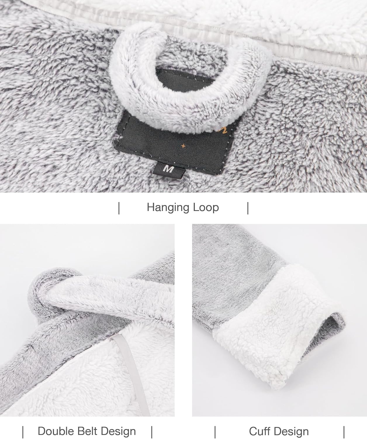 MissShorthair Women's Plush Hooded Robe - Long Fleece Bathrobe with Pockets, Soft and Cozy Loungewear Robe - Image 6