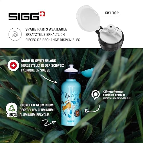 Miniatura 4 de SIGG Botella de agua para niños, KBT Cascada, 0.4 L (13 onzas), botella de agua de metal ligera y a prueba de fugas, sin BPA, botella de agua simple