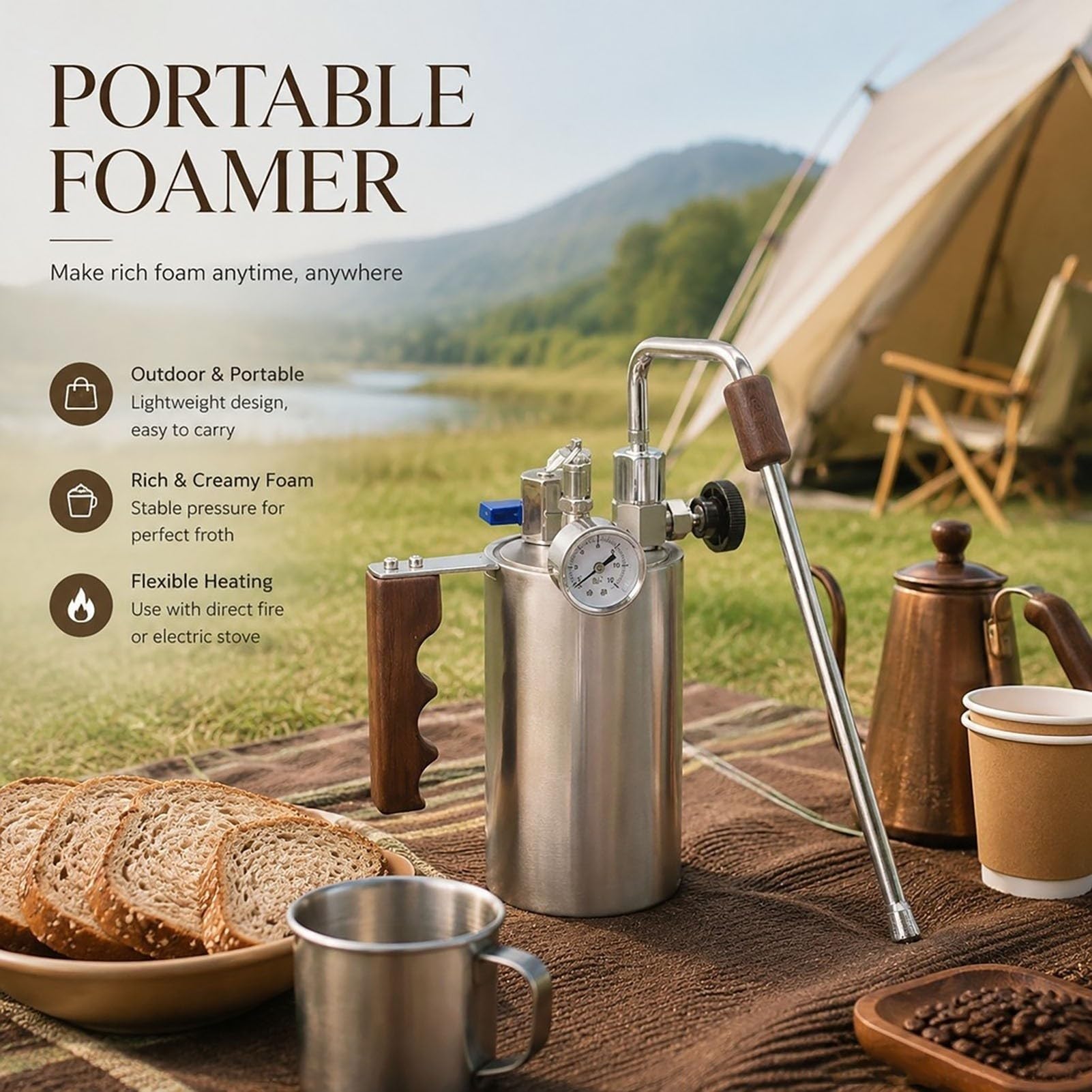 Generico Montalatte Commerciale con ugello a 3 Fori, for Picnic e Campeggio