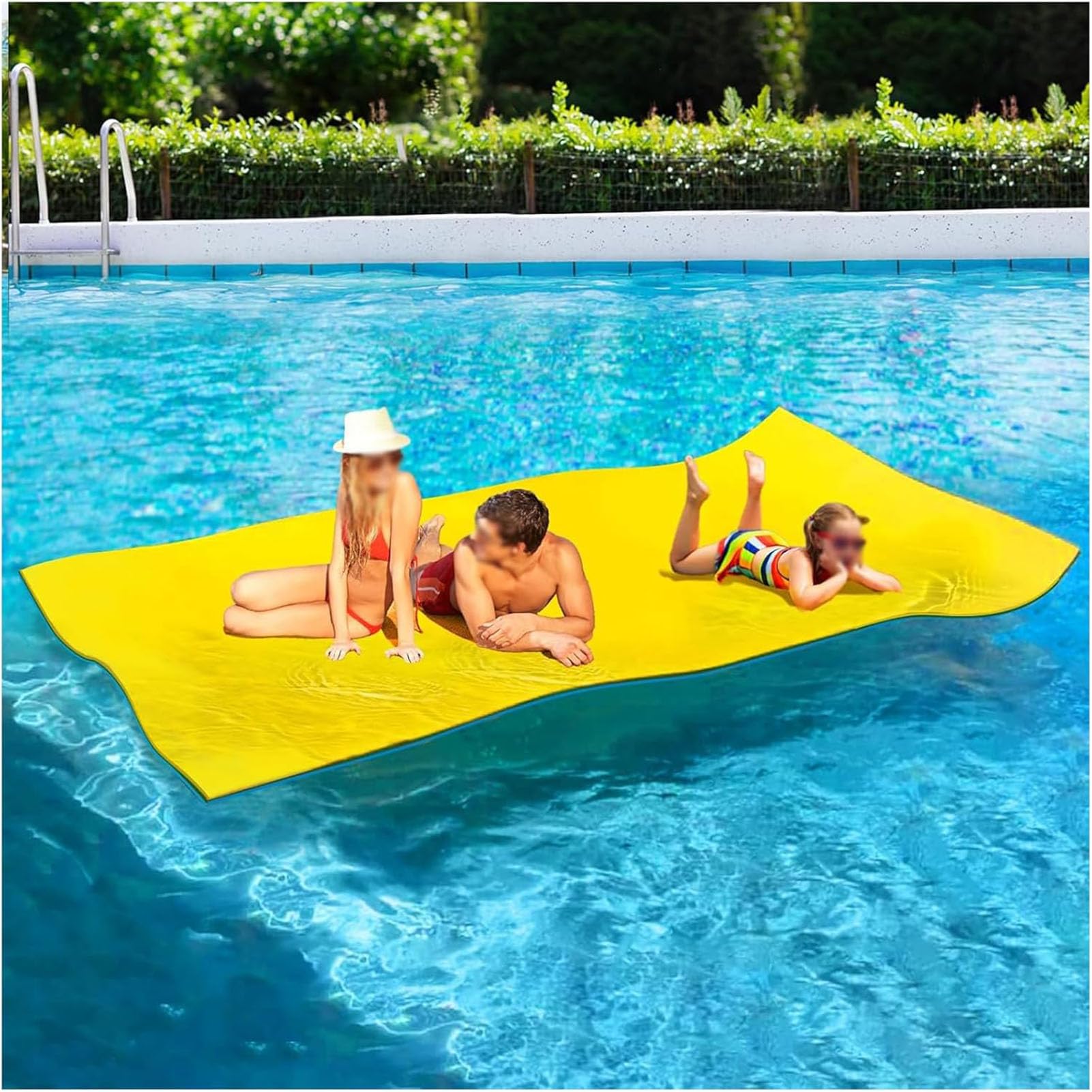 Tappetino galleggiante a 3 strati in schiuma XPE resistente agli strappi, attività acquatiche durevoli per adulti, perfetto per lago, spiaggia, mare, piscina, 4,5 m x 0,9 m x 3,3 cm