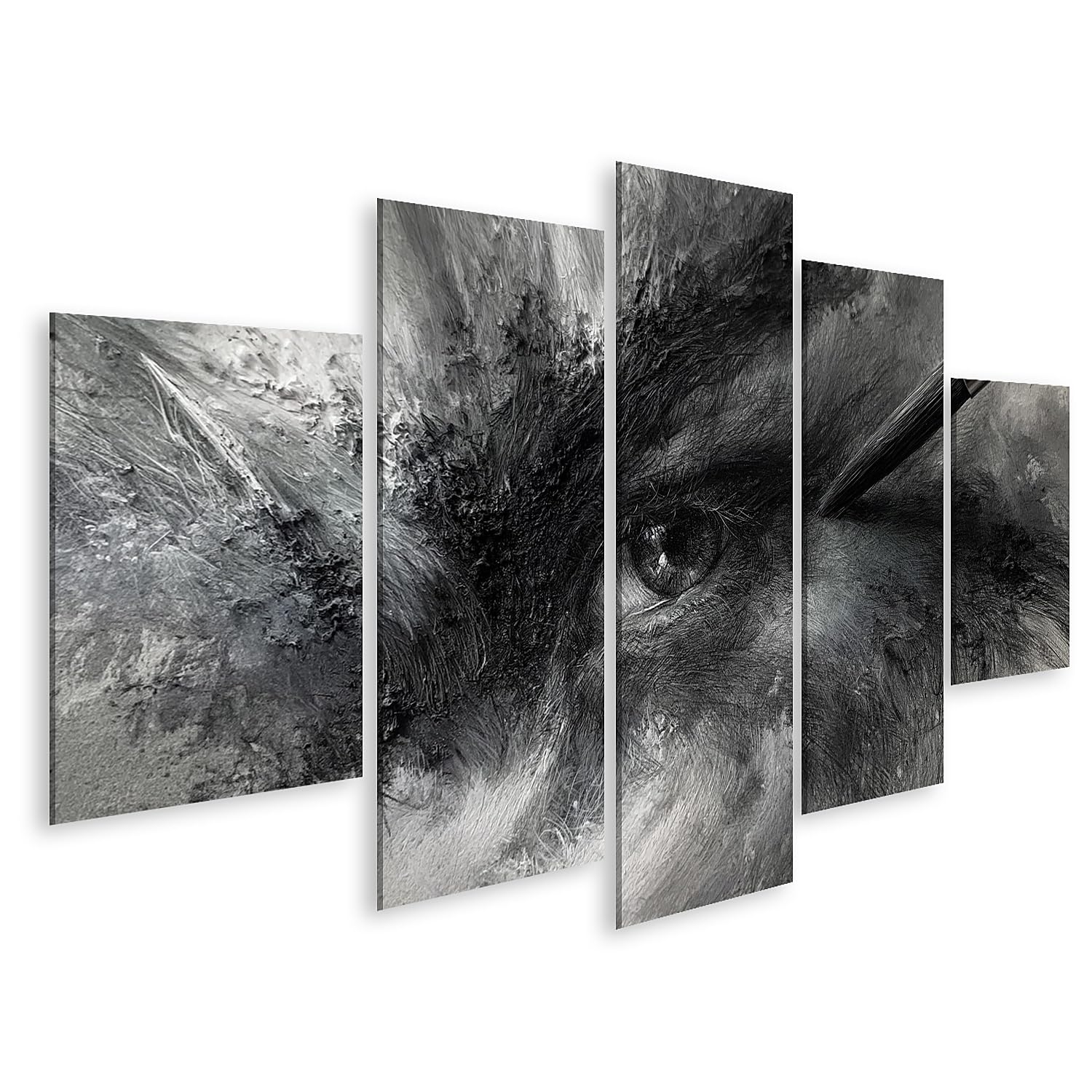 islandburner Bild auf Leinwand Faszinierendes Auge Kunstdruck Wohnzimmer Für Kunstliebhaber - 5-teilig