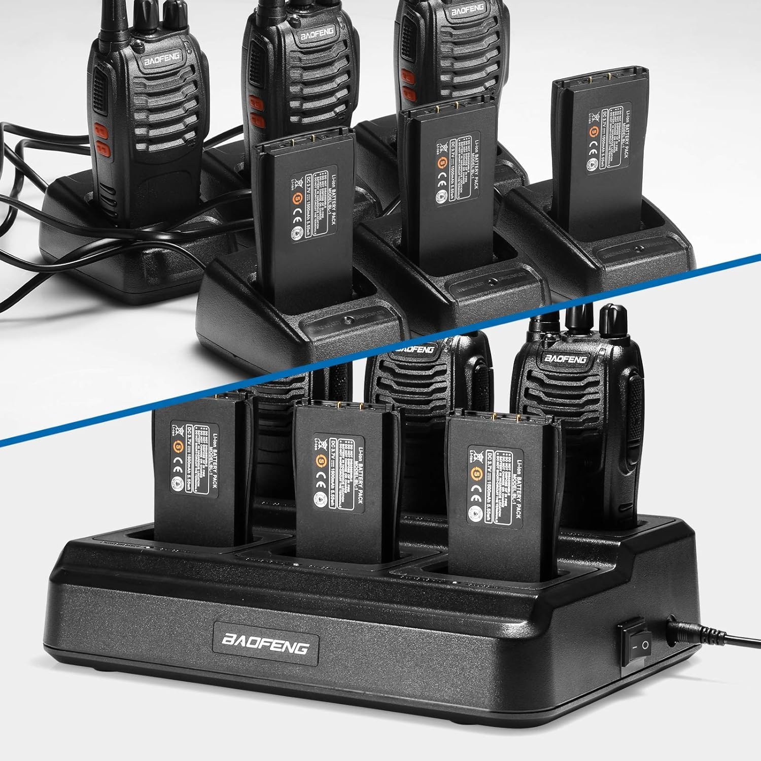 BAOFENG 888S Caricatore multiplo per walkie-talkie BF-888S H-777 BF-88ST 88E