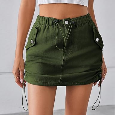 POHADON Jean Skirt for Women Y2k 2025 Trendy A-Line Maxi