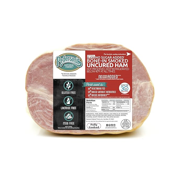 Buy Pederson's Natural Farms, Spiral Sliced Bone In Uncured Half Ham