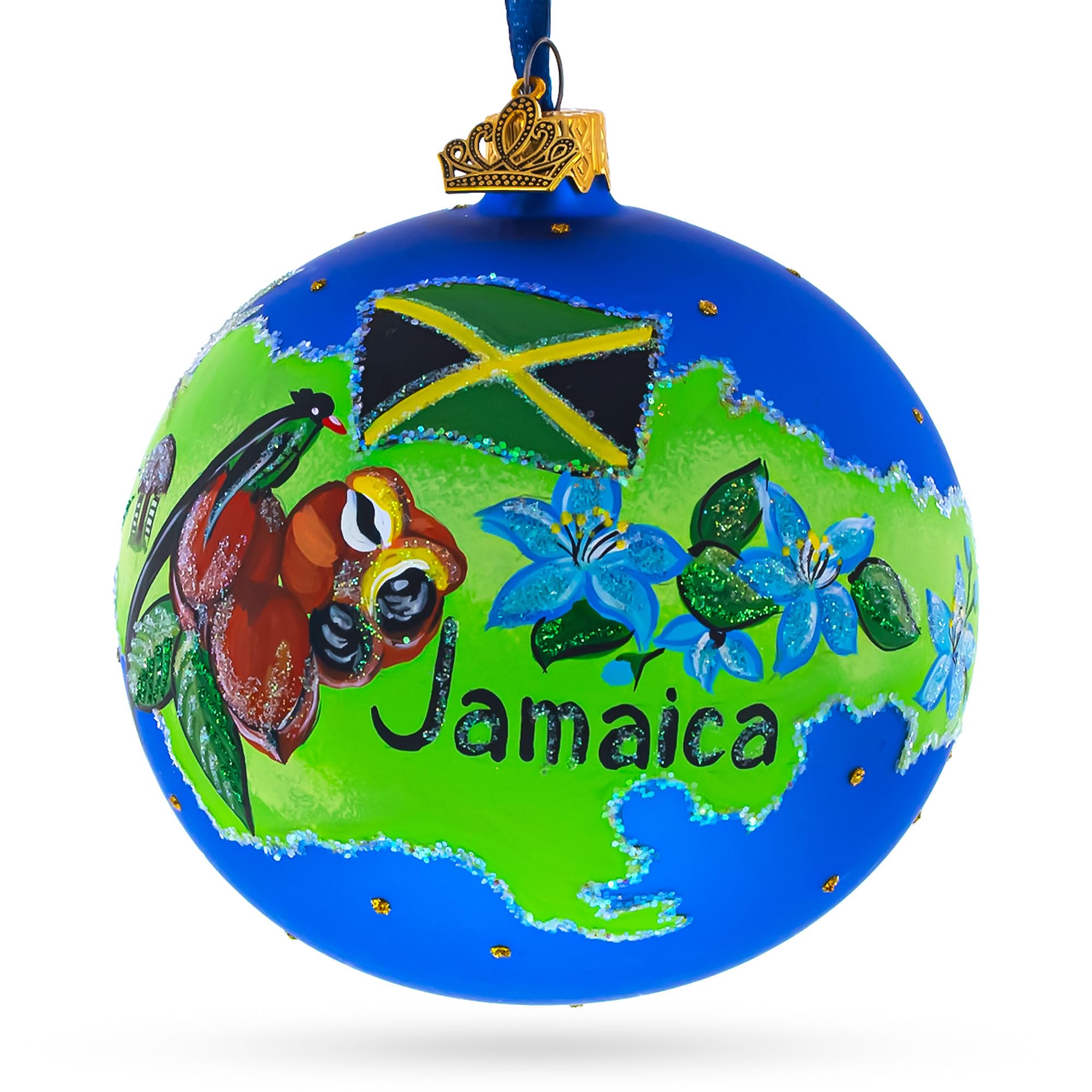 BestPysanky Décoration de Noël en forme de boule de verre de l'île de