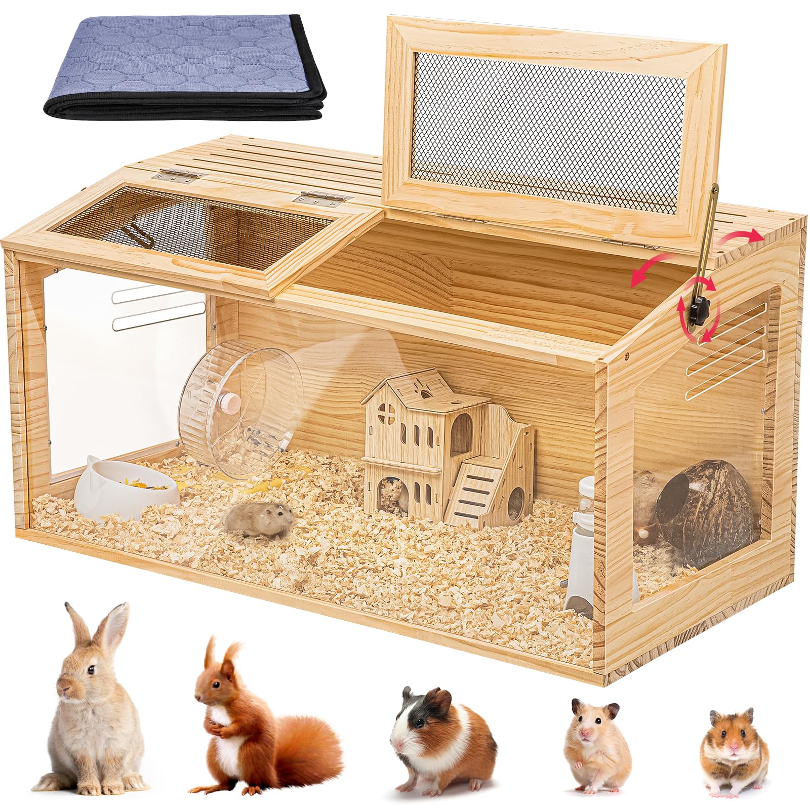 AronYada Hamster Cage 40 Inch Chewproof