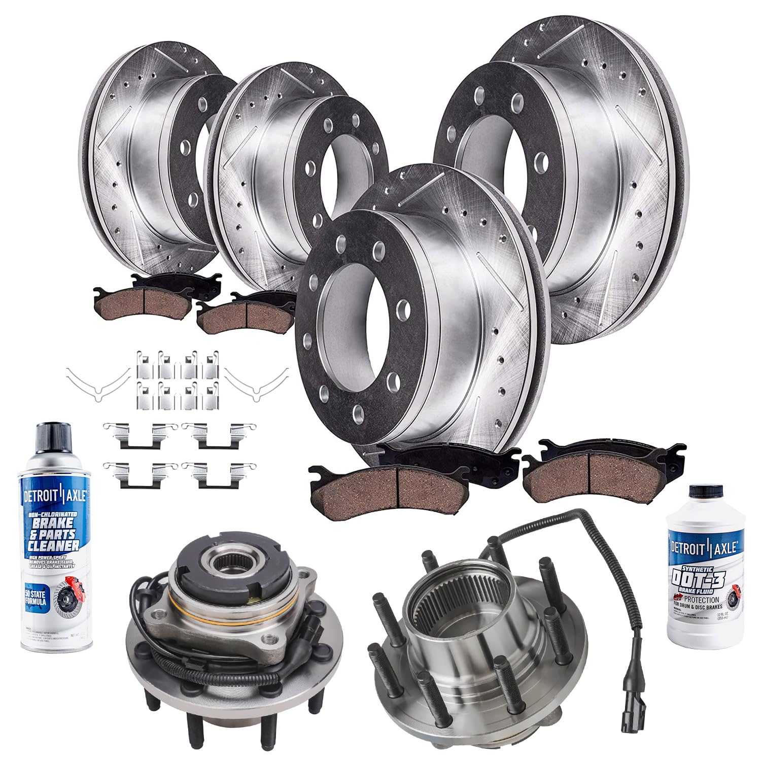Detroit Axle - 4WD 12pc Brake Kit for 2003 2004 Ford F-250 F-350 Super Duty