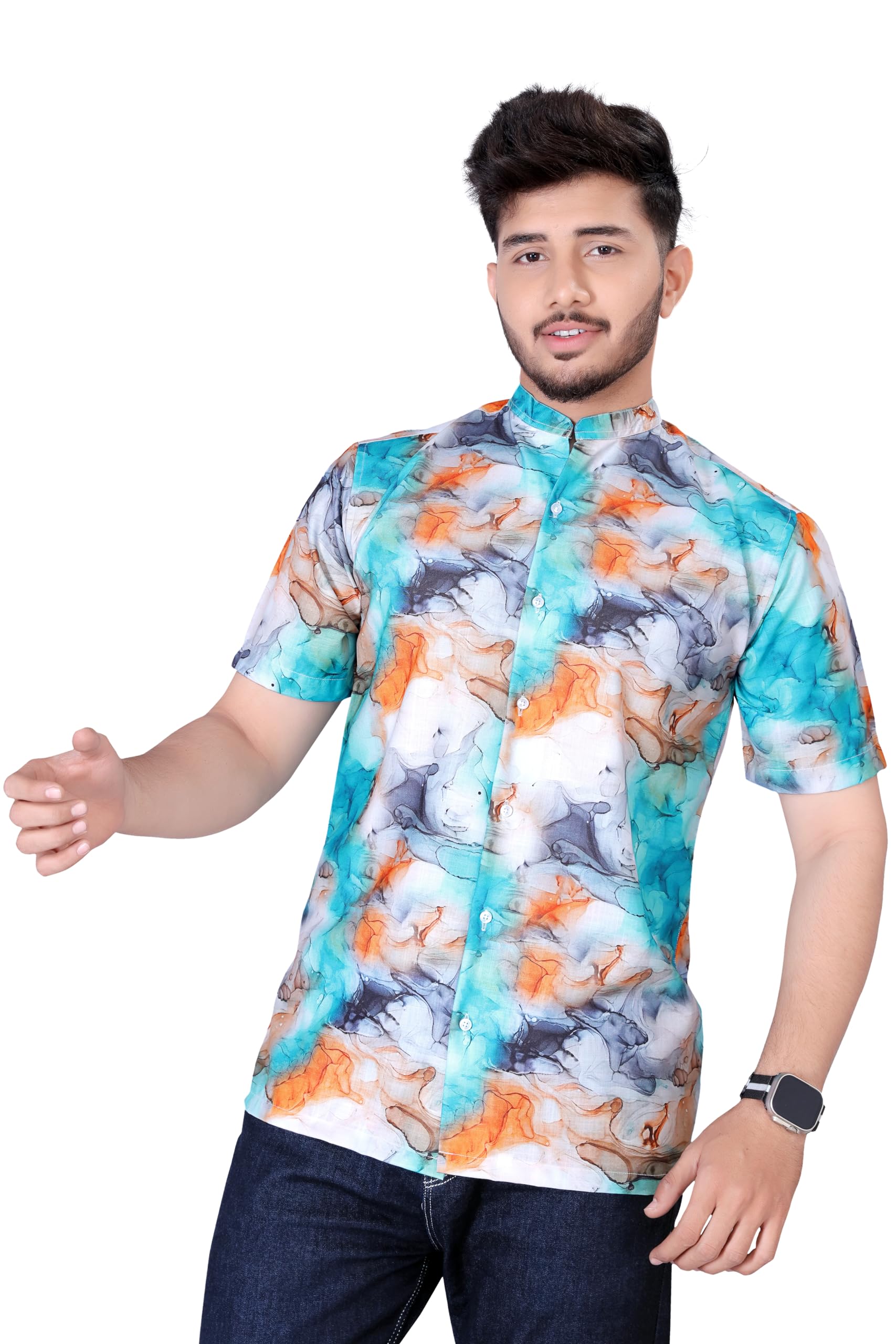 KINDRED Men’s Cotton Casual Tropical Printed Half Sleeve Relaxed Fit Shirt.-image-21