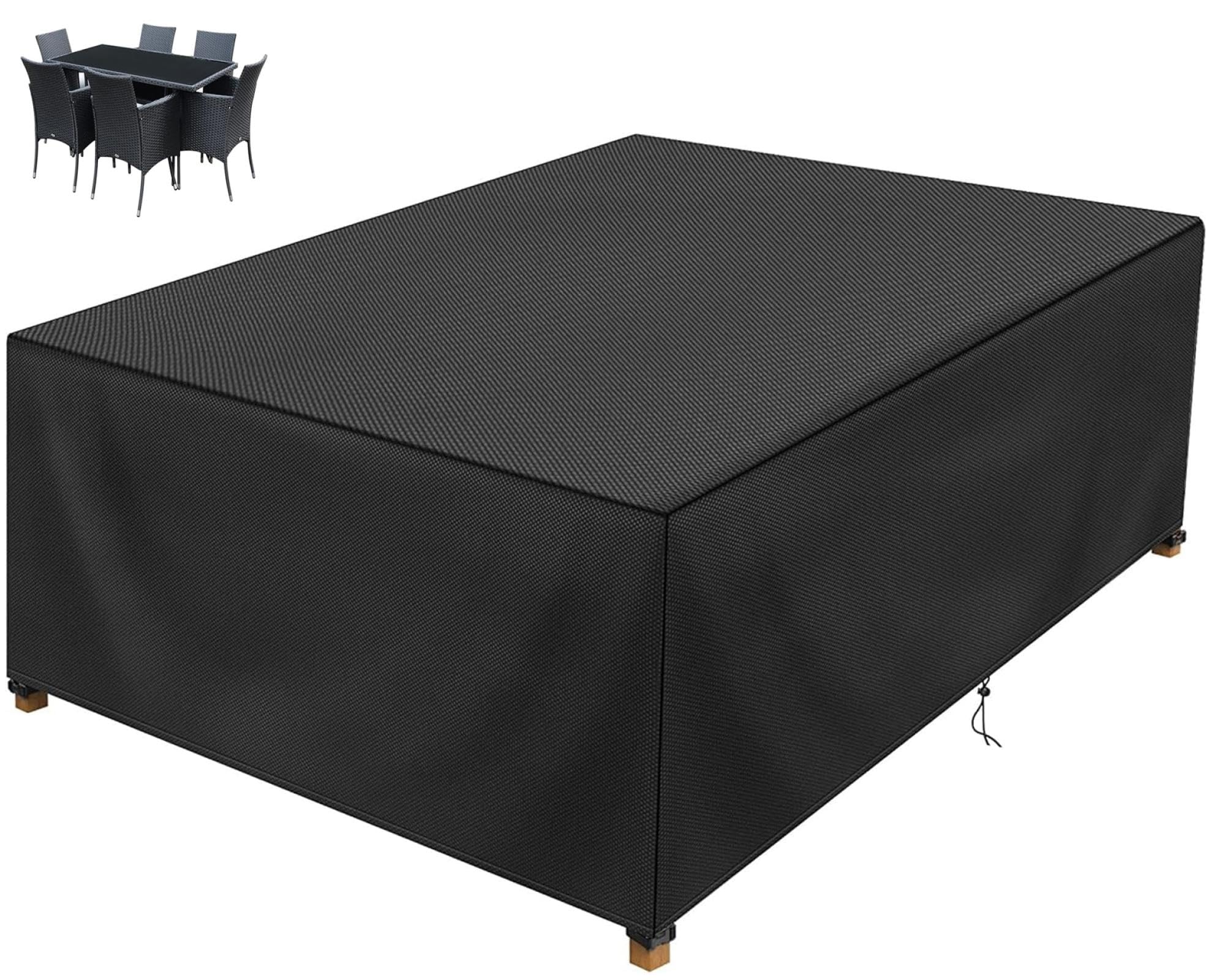 Housse de protection imperméable anti-UV bâche indéchirable grande table de terrasse 400x380cm