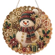 ForgeVibe Christmas Pearls Crafts, Adult Pearl Art Set, Christmass Pearl Diamond Painting Art Set, Diamond Painting Christmas Theme Set, Home Wall Decoration Christmas Snowman-B