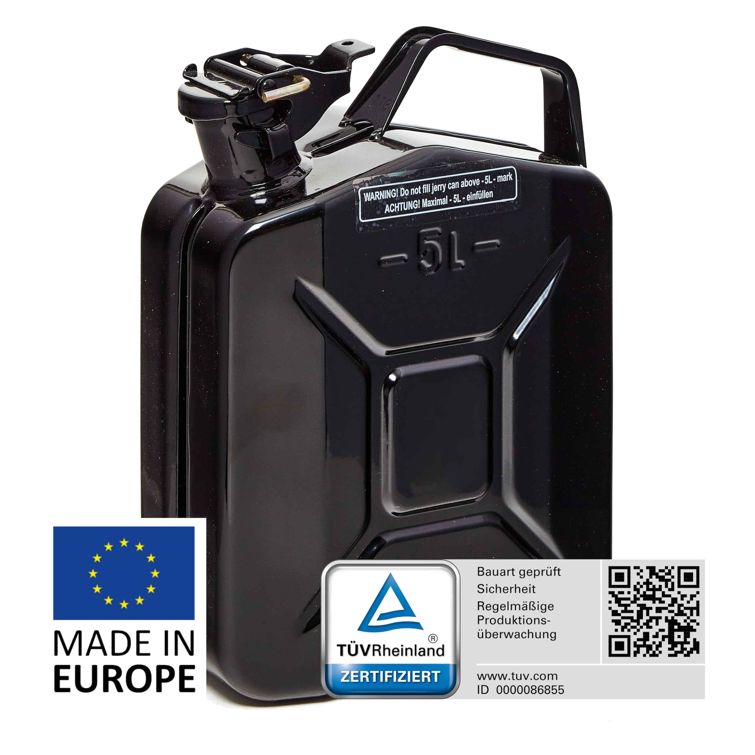 BW® Brandstofjerrycan, metaal, jerrycan, 3 x 10 liter, bronsgroen, RAL 6031-F9, TÜV-getest en VN-goedkeuring, Made in Europe