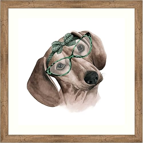 Amanti Art Lienzo enmarcado para pared, 36 x 36 pulgadas, cachorro vintage III de Grace Popp, arte de pared de animales, decoración caprichosa,