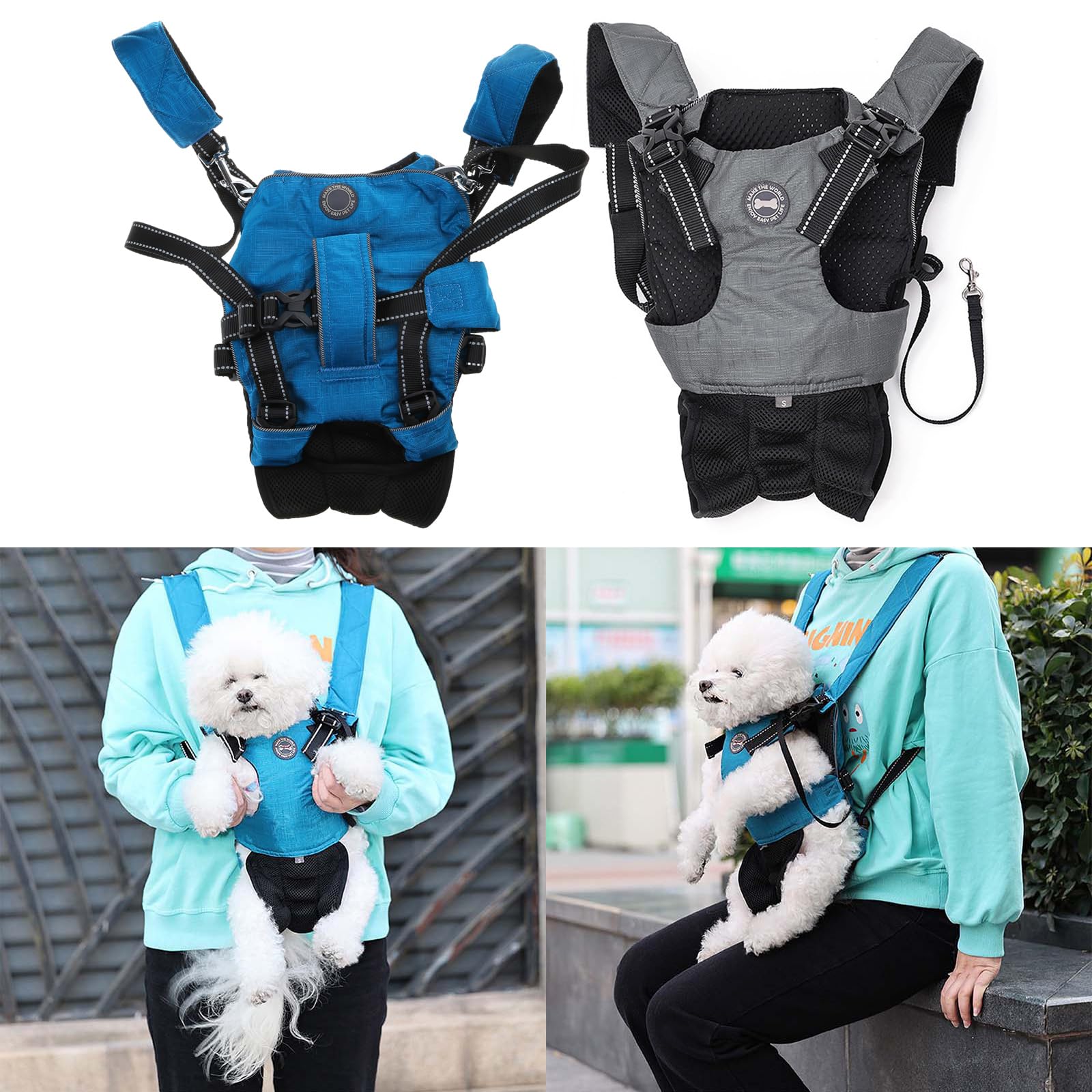 HapGlan Pet Carrier Backpack Front Dog Backpack Front Carrier for Small Dogs Legs Out Dog Carrier Backpack Travel Bag