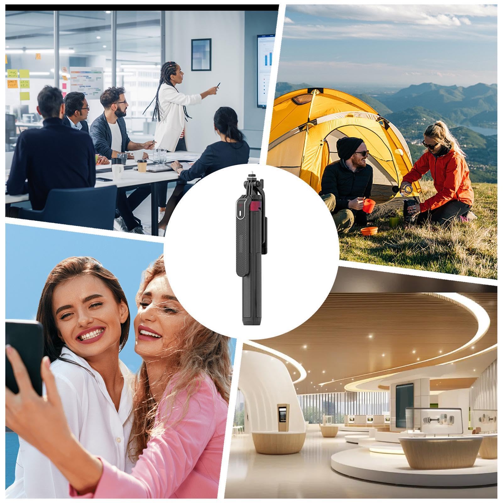 Asta Per Selfie Portatile Bastone Per Foto Compatto | Supporto Fotocamera Con Rotazione E Stabilizzazione Per Vlogging Streaming Fotografia Viaggio Zaino In Spalla