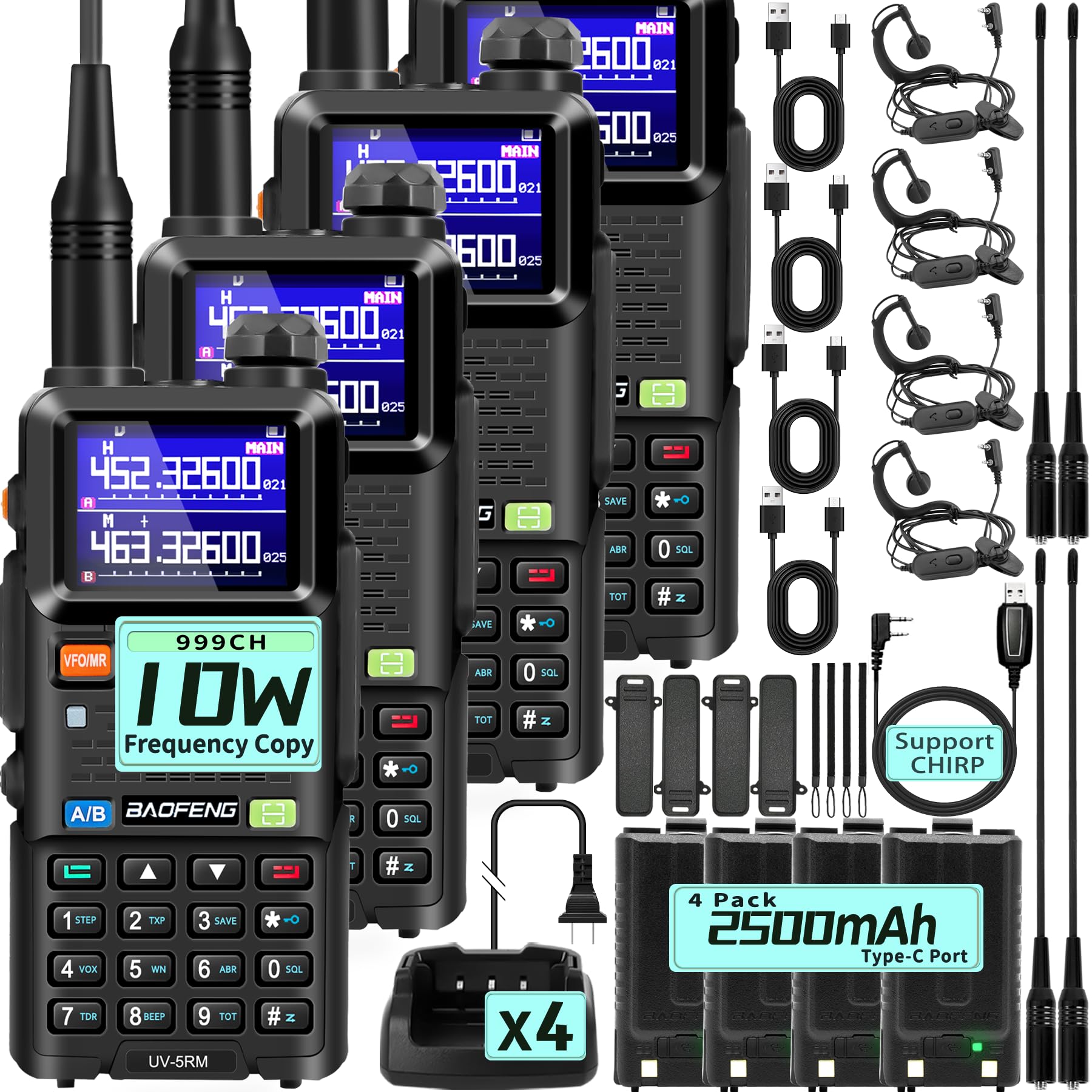 BAOFENG UV-5RM Ham Radio 4 Pack