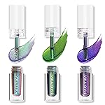 MAKI YIKA 3Pc Glitter Eyeshadow Liquid Multichrome Eyeshadows Long Lasting, Metallic Chameleon Eye Shadow Smudgeproof Holographic Eye Topper Glitters (1+2+6)