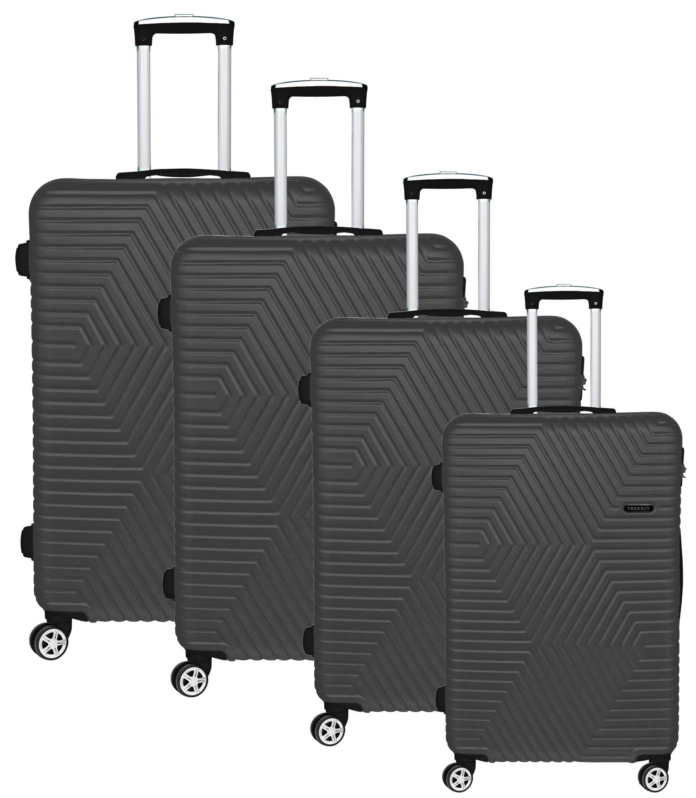 TrekKitLuggage Set Of 4 Bags 20/24/28/32 - Hardshell Suitcase Spinner Luggage For Travel | ABS Luggage With 4 Spinner Wheels Set Of 4 Grey