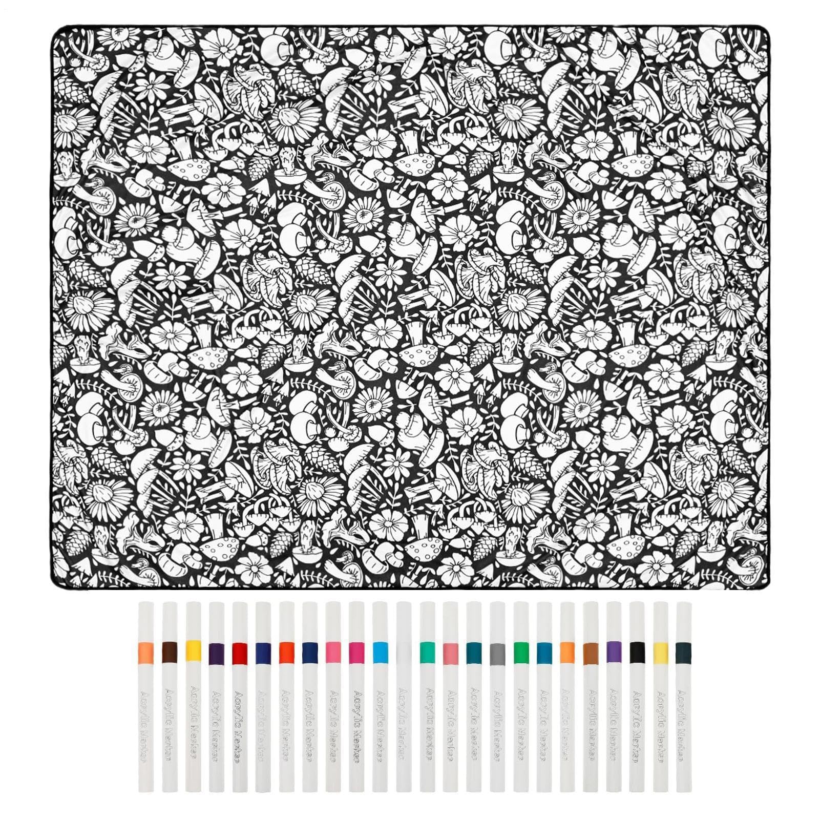 Couverture à colorier avec 24 feutres le cadeau de bricolage parfait pour enfant