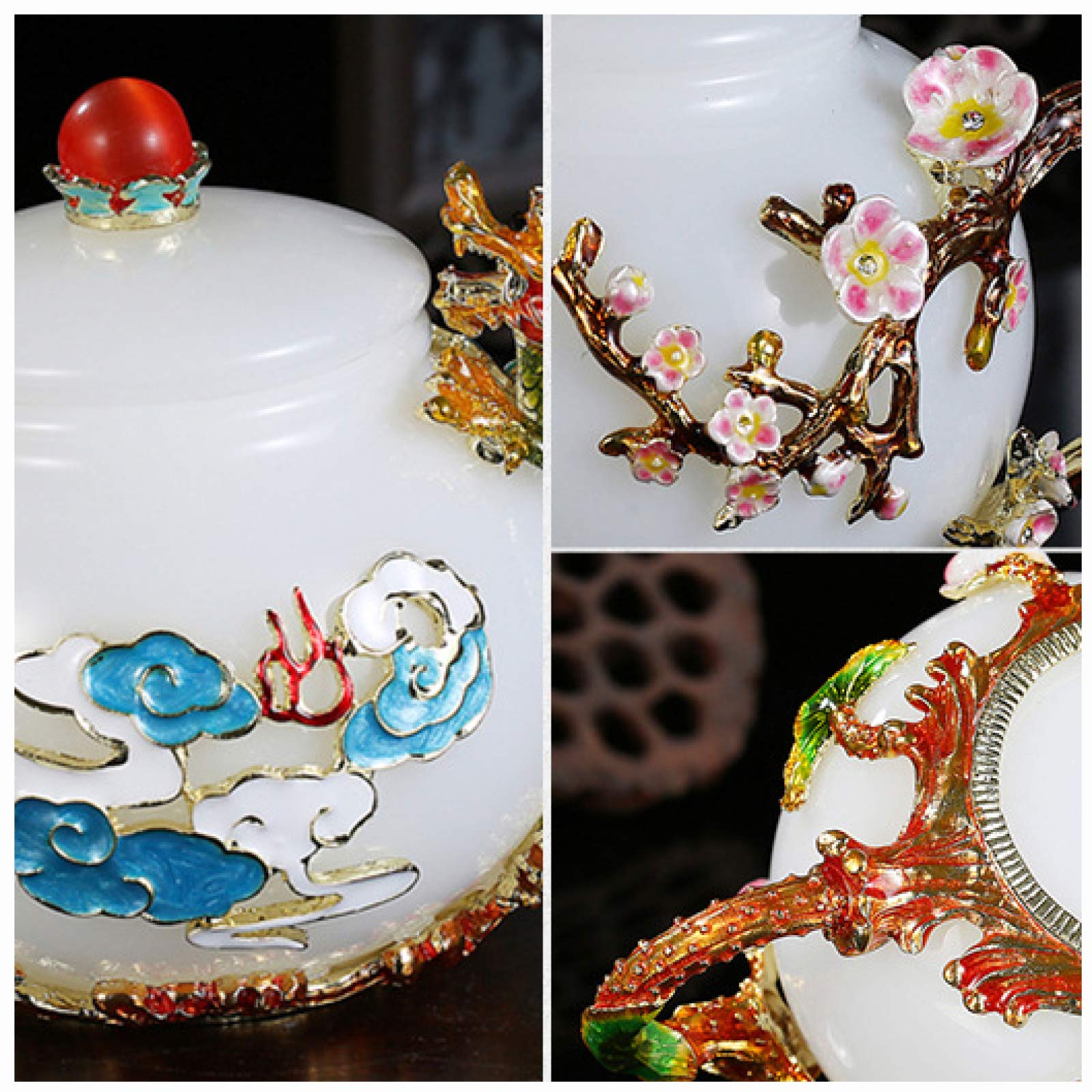 zestaw do herbaty, Porcelanowy zestaw do herbaty filiżanki na herbatę kwiatową emalia ręcznie robione unikalne motylkowe różowe ceramiczne zestawy kwitnącą pudełko liściastą