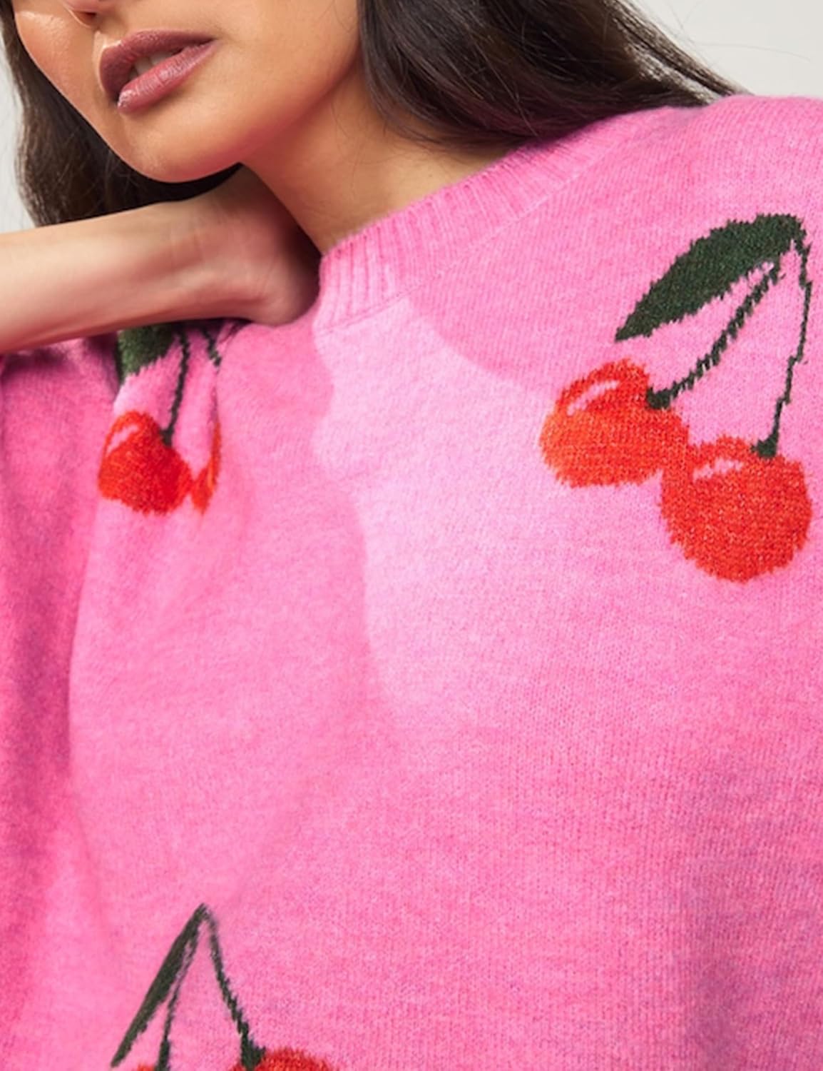 Yidarer Women’s Print Knitted Half Sleeve Top Cropped Lightweight Pullover Sweaters Crew Neck Casual Daily Outfits - Image 4