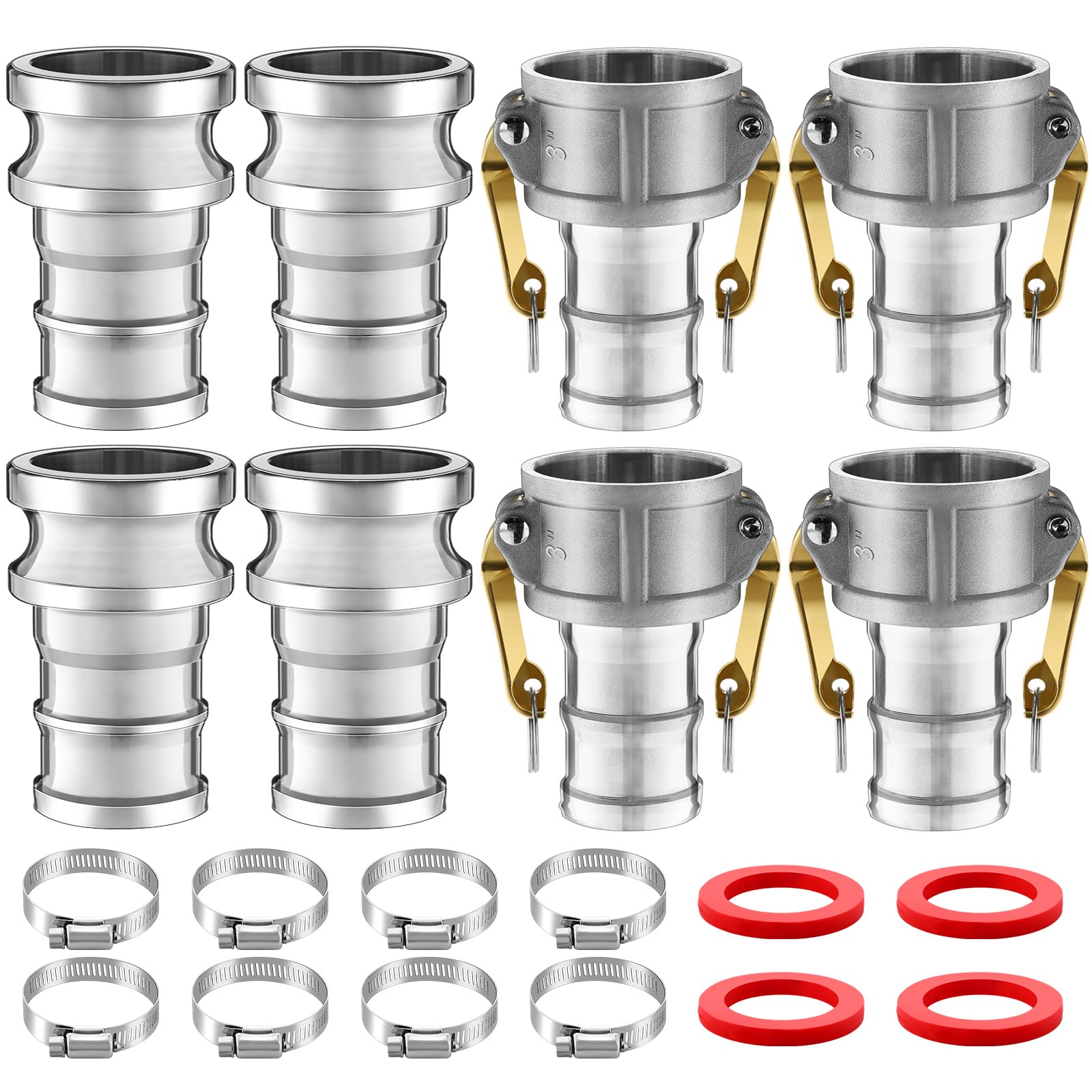 4 Set 3 Inch Camlock Fittings Type C&amp;E