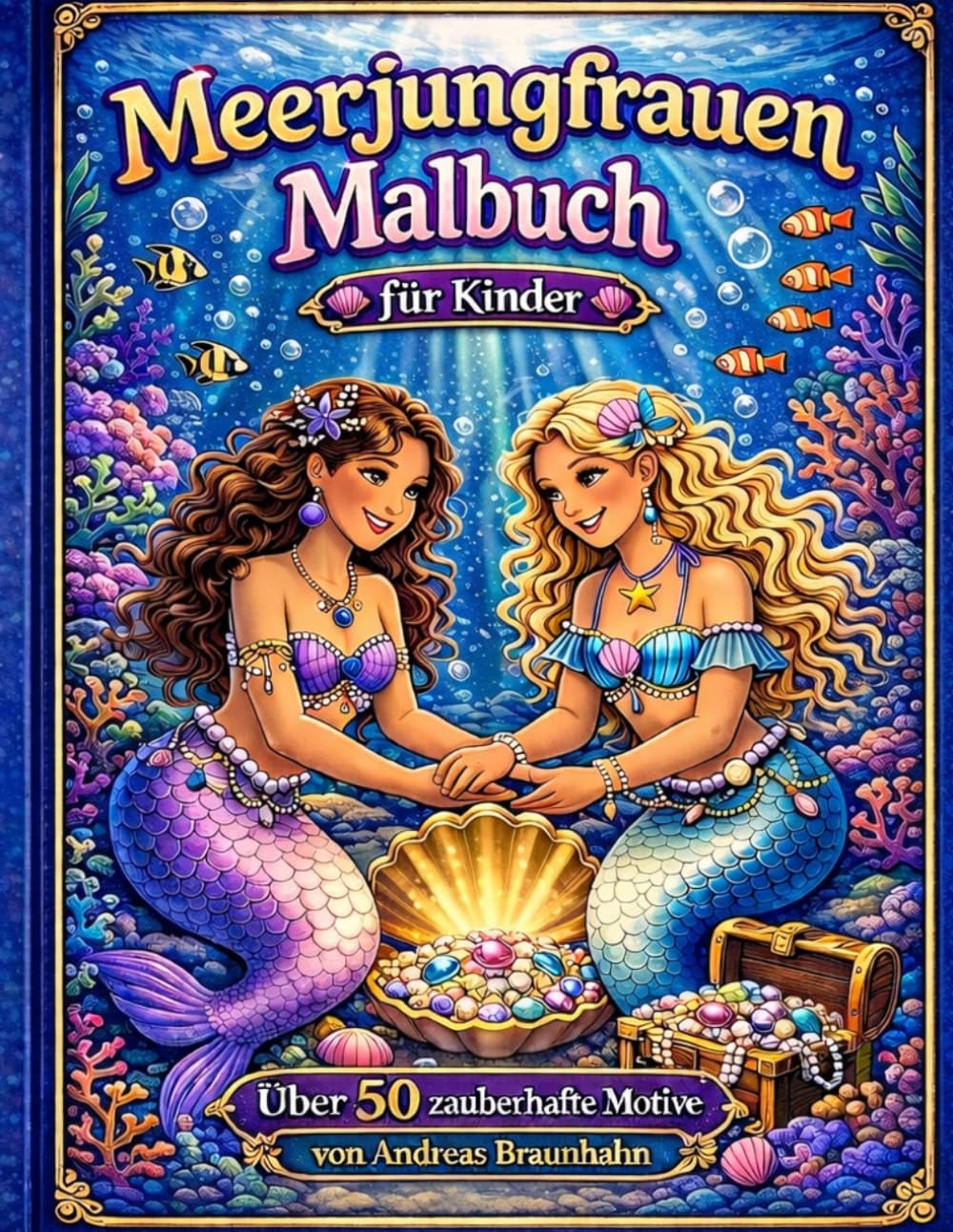 Meerjungfrauen Malbuch für Kinder von 6 - 12: Über 50 wunderschöne Motive zum Ausmalen