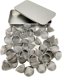 Pipe Screens 3/4 Inch 0.75 Inch 70 Pieces Adjustable Tapered Design Bowl Screens, 100% Stainless Steel Mesh